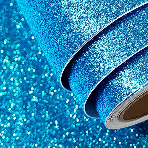 Papier peint à paillettes bleu océan 40cm x 12m repositionnable - 2