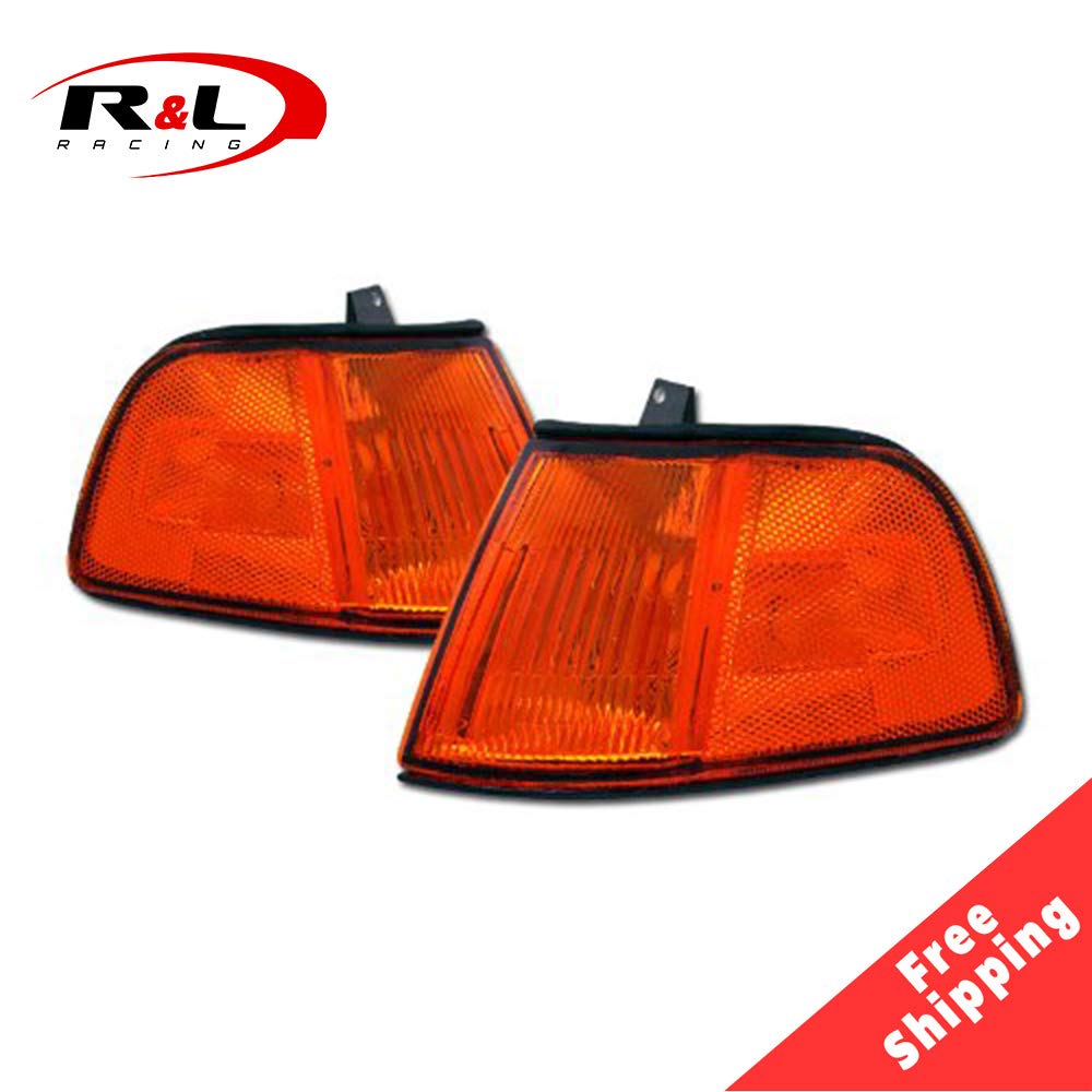 R&L Racing JDM Parking Corner Lights Amber Lens Signal Lamp Compatible with 1990-1991 Honda Civic 2Dr/3Dr Coupe