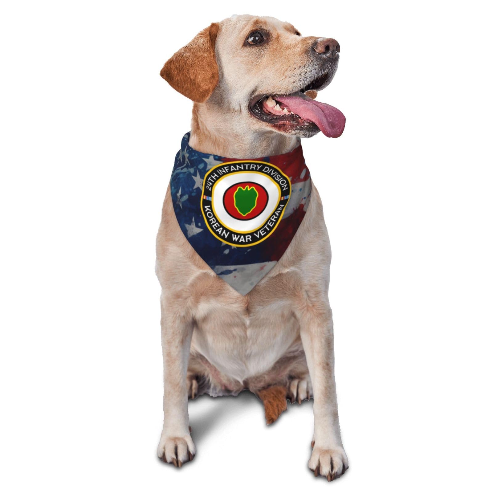 24th Infantry Division Korean War Veteran Dog Scarf Pet Bandana Cat Pet Bibs
