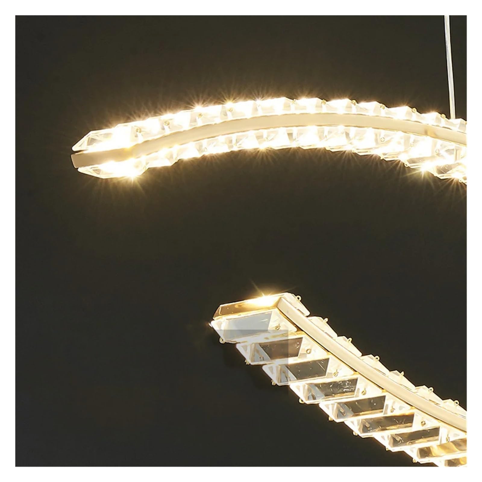 Żyrandol Do Jadalni, Nowoczesna Luksusowa Lampa Wisząca Z Kryształkami, Salon, Wyspa Kuchenna, Lampa Wisząca, Długi Żyrandol Ze Stali Nierdzewnej,L60CM
