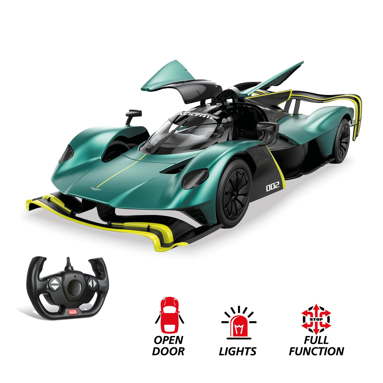Mondo Motors Aston Martin Valkyrie Amr Pro, Modelo a Escala 1:14, hasta 10 Km/h de Velocidad, Coche de Juguete para niños 63793