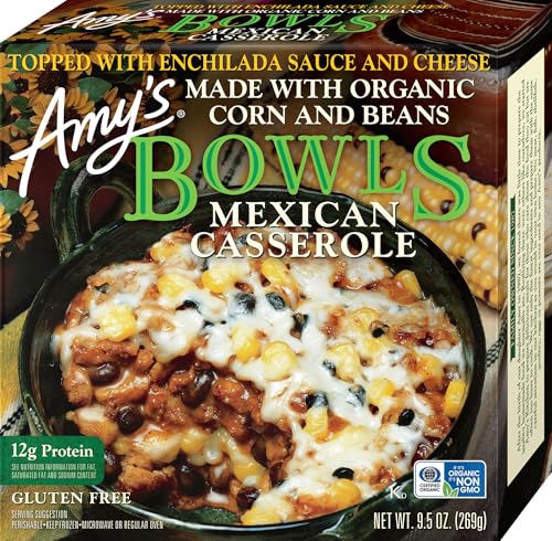 Amy's Frozen Meals, Mexican Casserole Bowl, Made With Organic Corn and Beans, Microwave Meals, 9.5 Oz