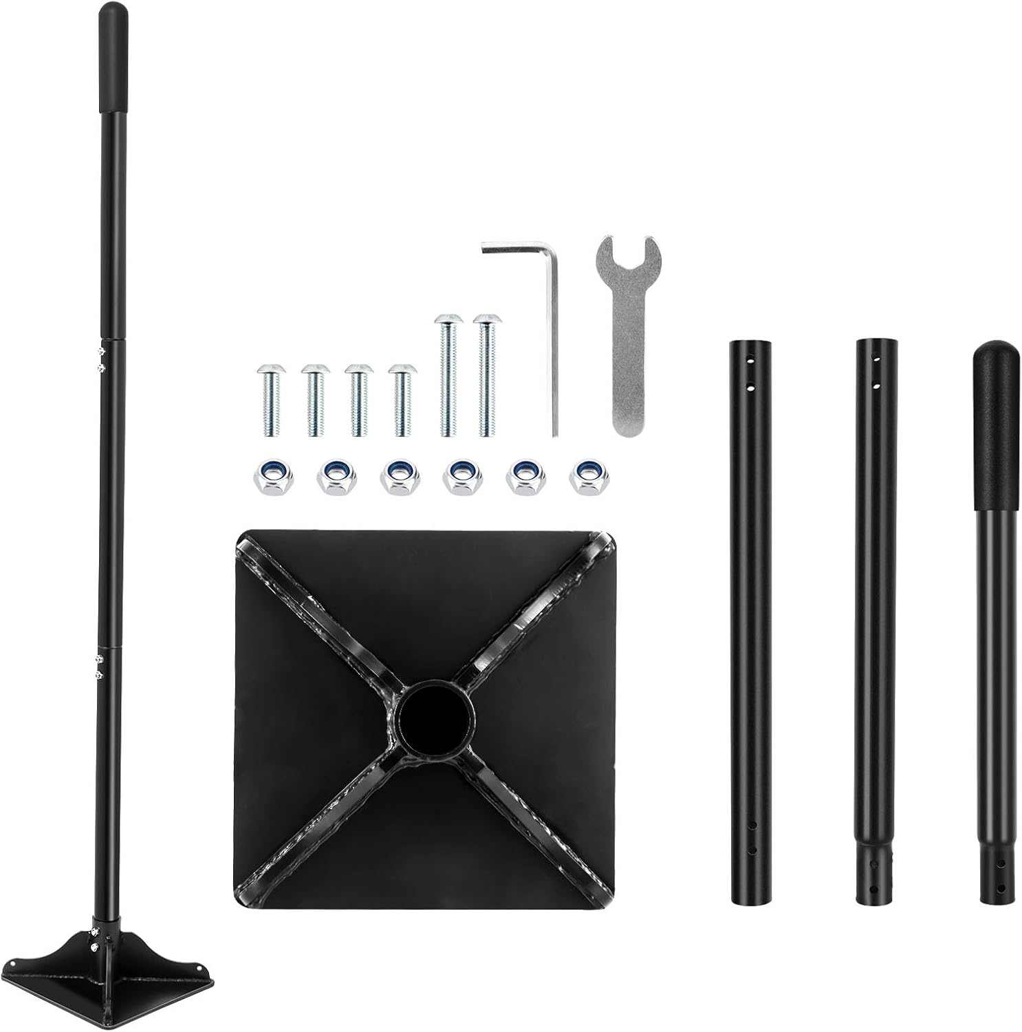 ( similar) Ground Tamper Tool, 8\"X8\" Steel Tamper, Heavy Duty Hand Soil Tamper Tool with 48 Inch Handle for Leveling Soil, Installing Paving Stones, Gravel, Asphalt, Sand, and Repairing Pavement