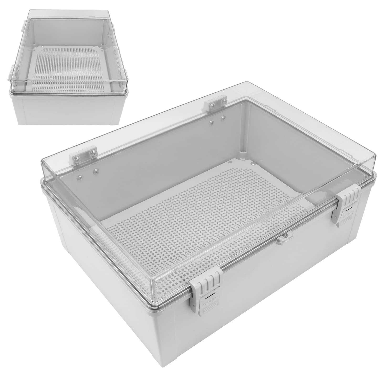 Custodia impermeabile per scatola di giunzione elettrica Miskall, custodia in plastica trasparente, grado di protezione IP66 IP65 con chiusura con fibbia