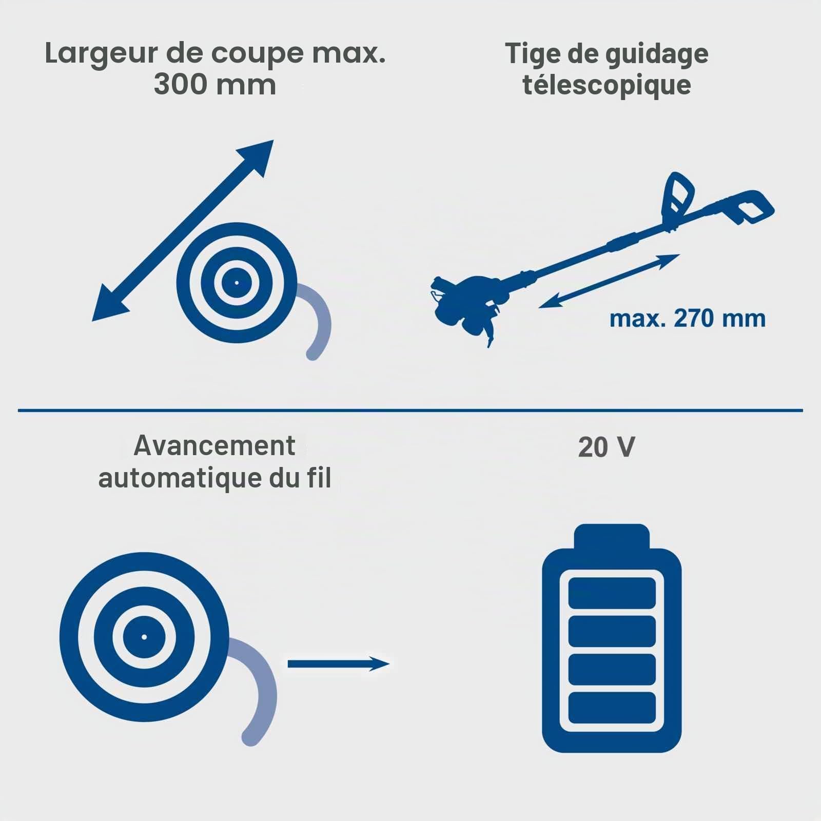 Scheppach Coupe-Bordure sans Fil C-LT300-X - 2 Batteries 2Ah + Chargeur