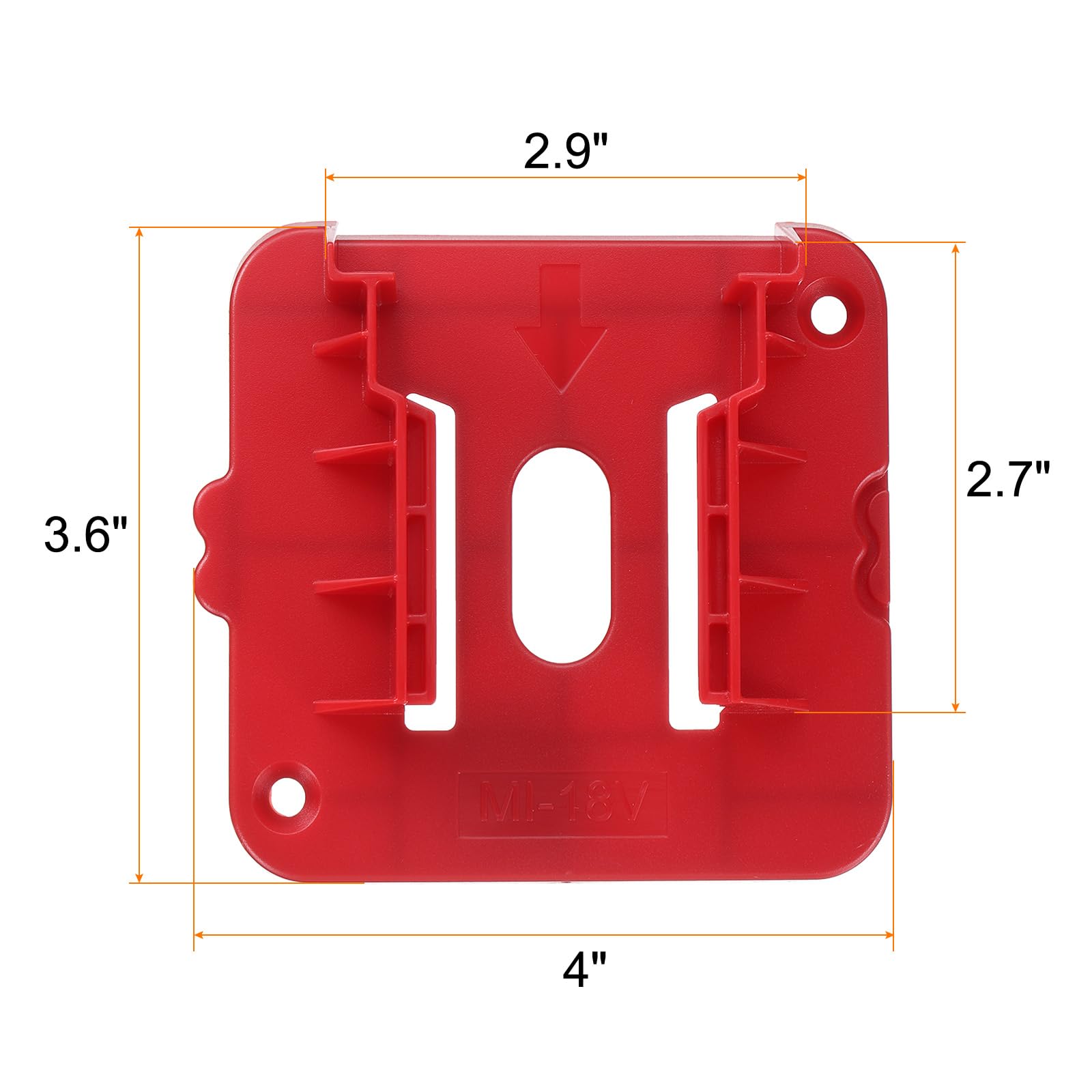 HARFINGTON 20pcs Battery Holder Wall Mount Tool Holder Dock Battery Storage Rack for M18 18V Battery, Red