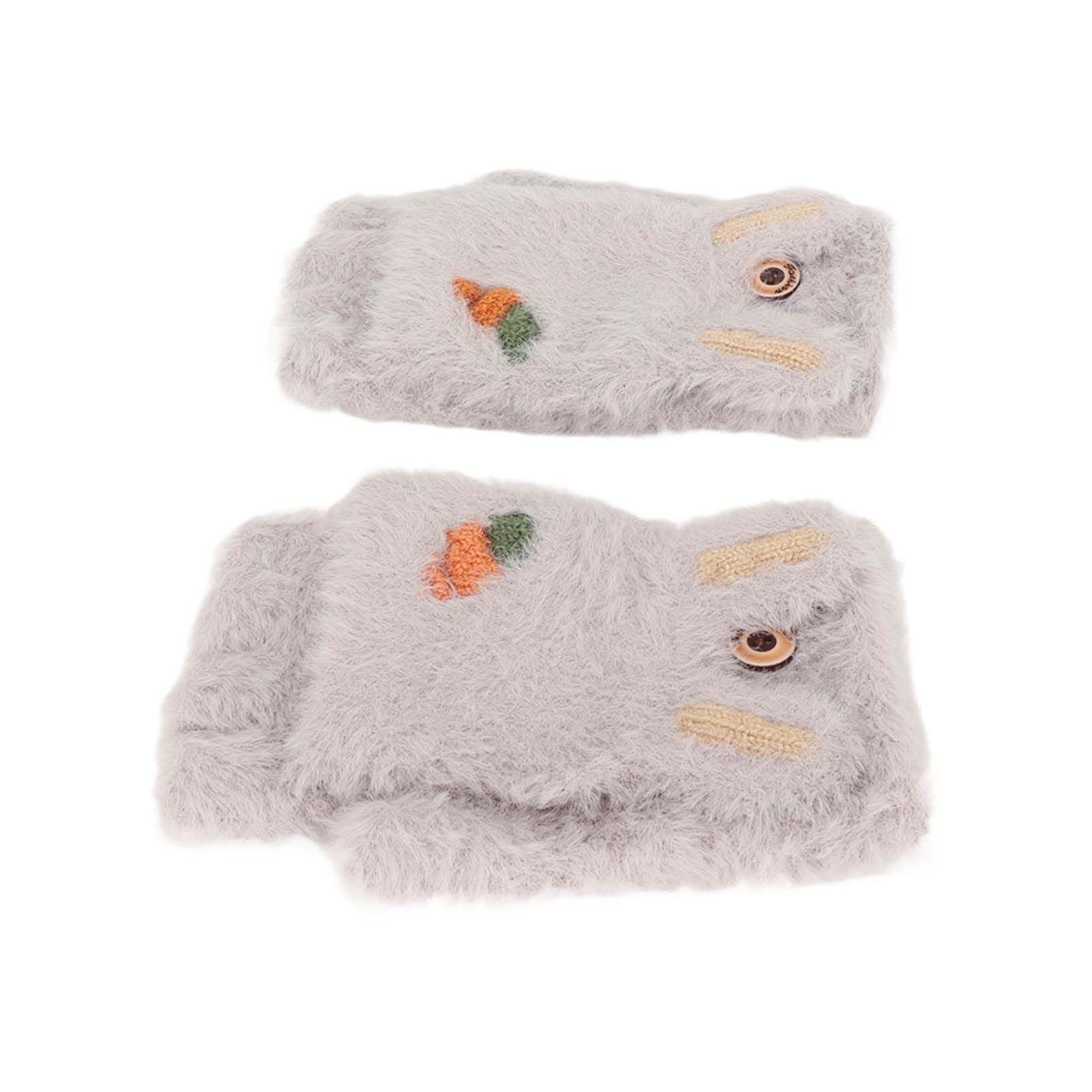 Guanti riscaldati USB Guanti invernali riscaldanti bifacciali in peluche accoglienti senza dita per lavoro studio Grigio