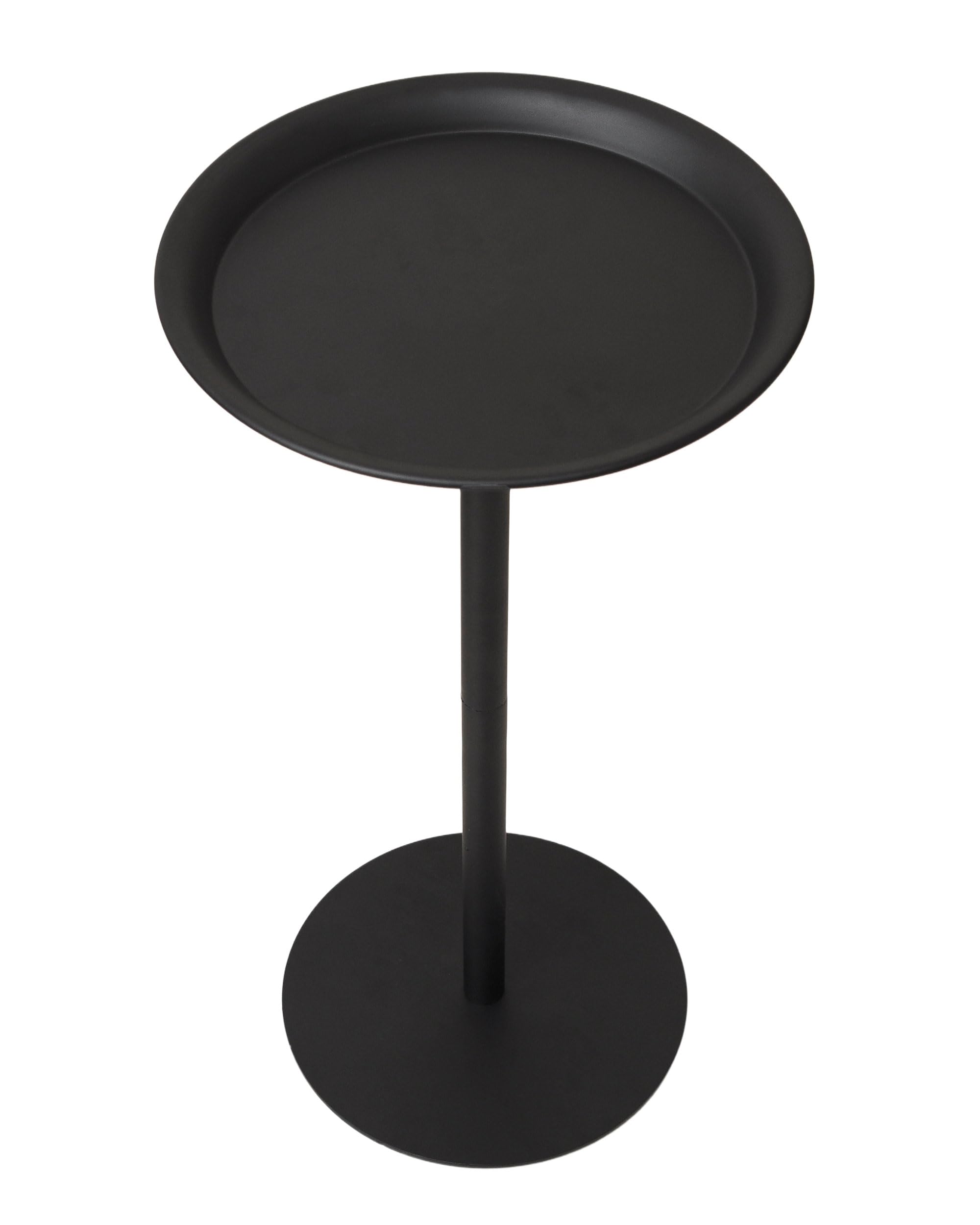 Tavolino piccolo, Tavolini rotondo per piccoli spazi,Tavolino per Bevande in metallo,Nero,30.5 x 30.5 x 57cm