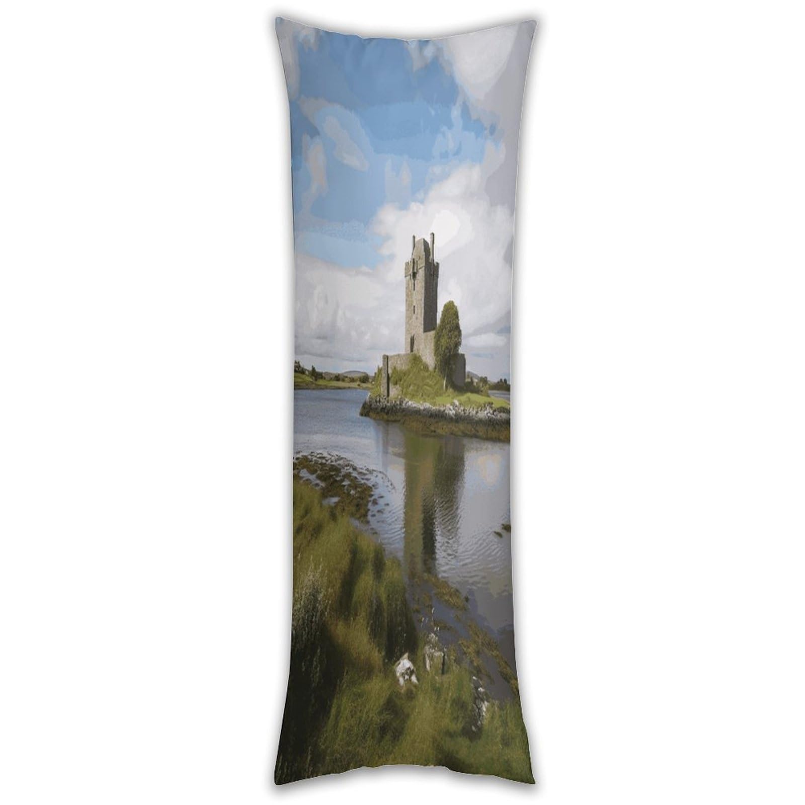 View of The Dunguaire Castle Pillow Case Breathable Absorb Sweat Long Pillowcover Exquisite Unique Pillow Protector for All Seasons Hot Sleepers Body Pillowcase
