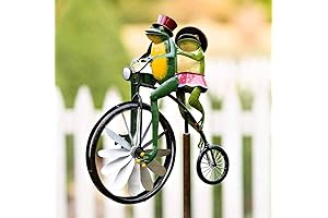 Gilded Frog Bicycle Metal Wind Spinner