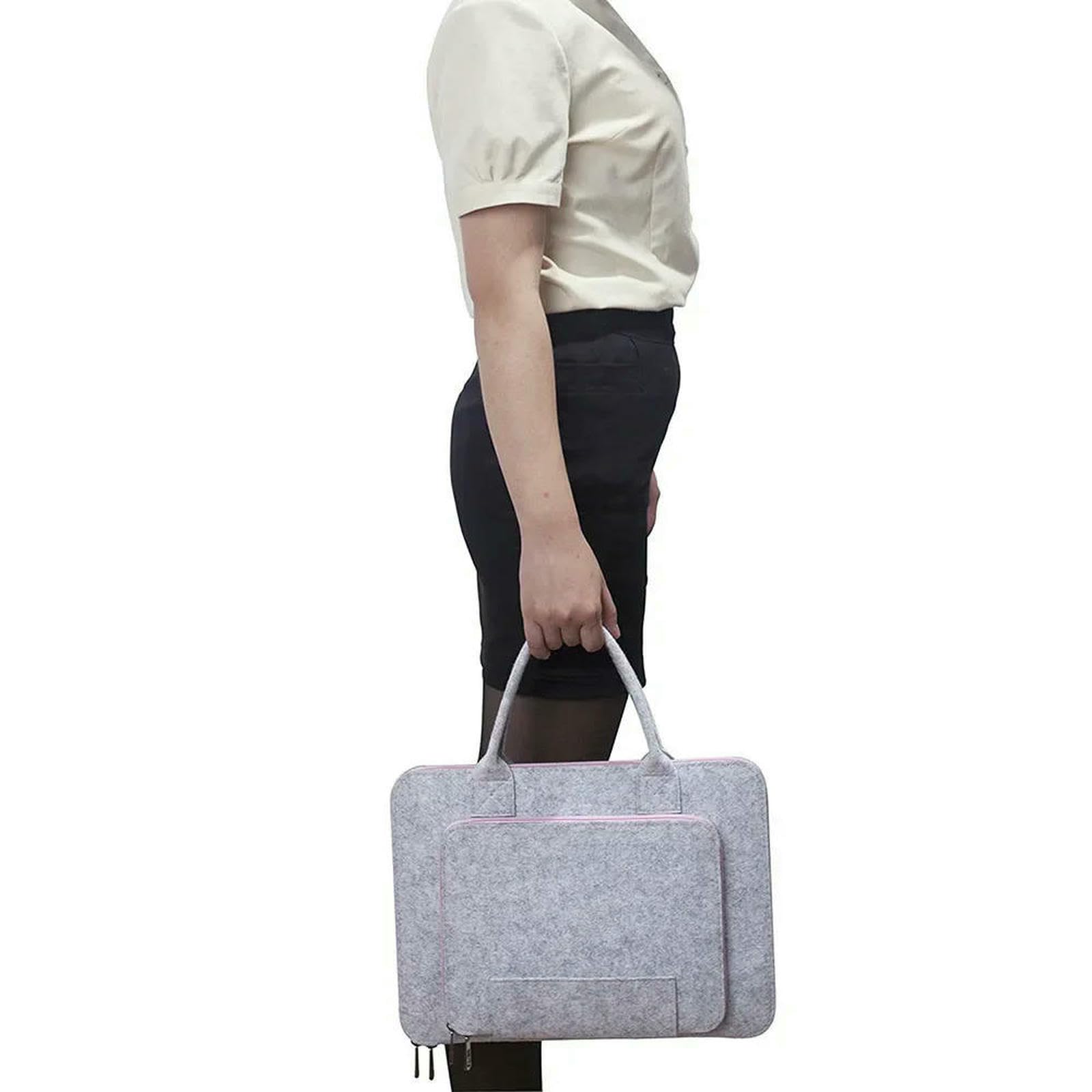Borsa Porta pc Custodia Computer Donna per Laptop da 11 13 15,6 17 Pollici, in Feltro Portatile Trasporto con Maniglia