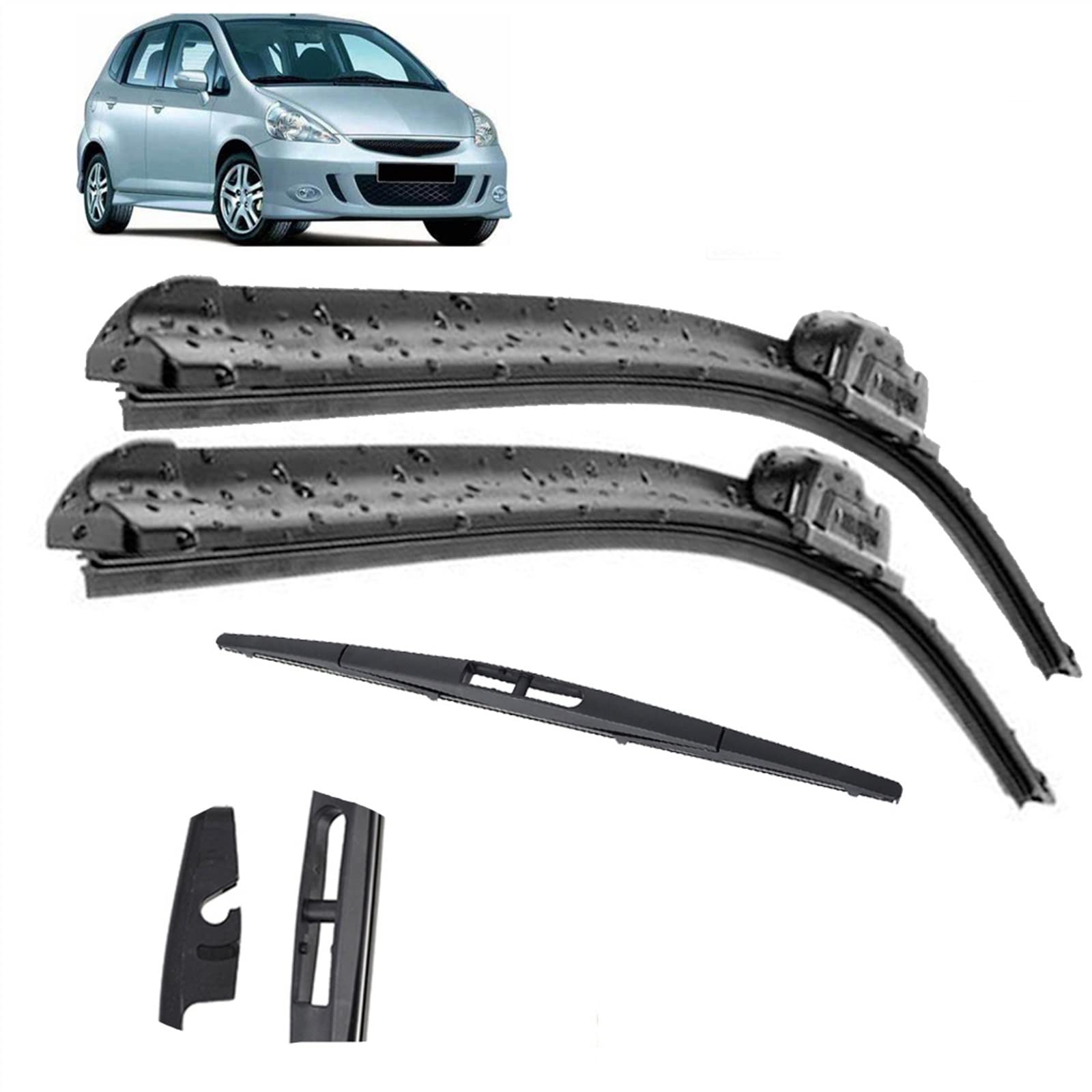 Juego De Escobillas Limpiaparabrisas Delanteras Y Traseras De 20 "+ 16" + 14 ", Cepillo Para Ventana De Parabrisas De Coche Para H&onda Para Fit Para Jazz 1 2002-2008 Parabrisas