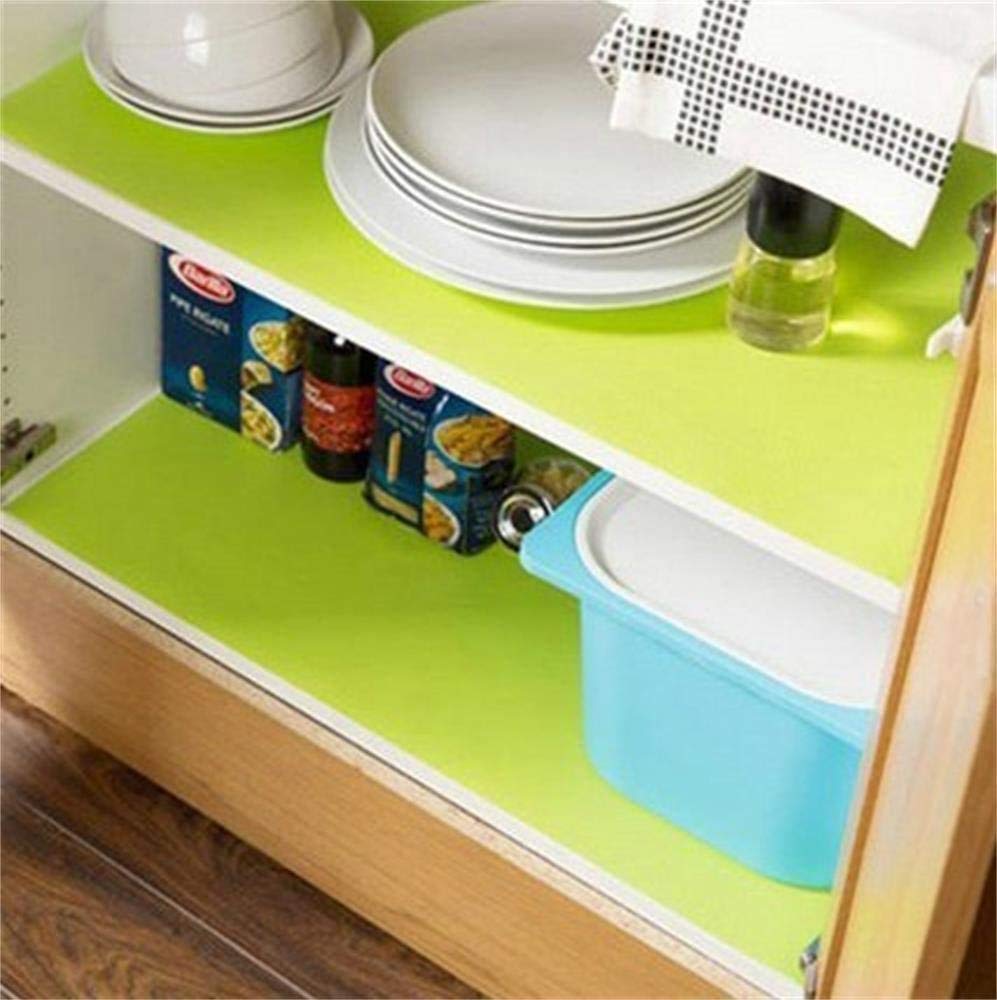 RUNER EVA Food Grade Washable Anti Slip Mat/Sheet for Fridge, Shelf Liner, Table, Kitchen Drawer mat, Waterproof Mat for Kitchen Green (Size : 0.5 X 1.5 Meter) 2