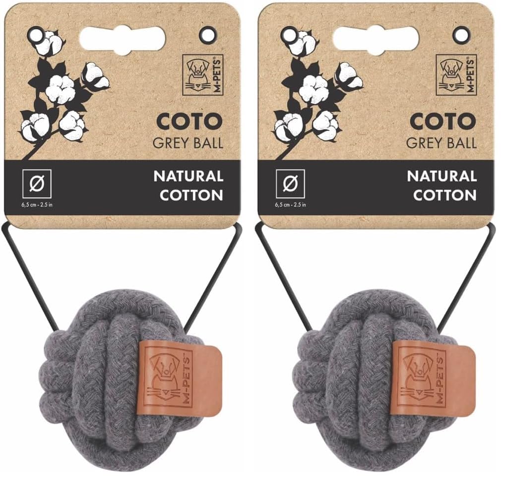 M-PETS COTO GREY BALL 6,5CM ÖRGÜ TOP OYUNCAK 2li paket