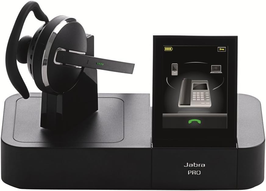 Jabra PRO 9470 Mono Wireless Headset with Touchscreen for Deskphone, Softphone & Mobile Phone (Certified Refurbished)