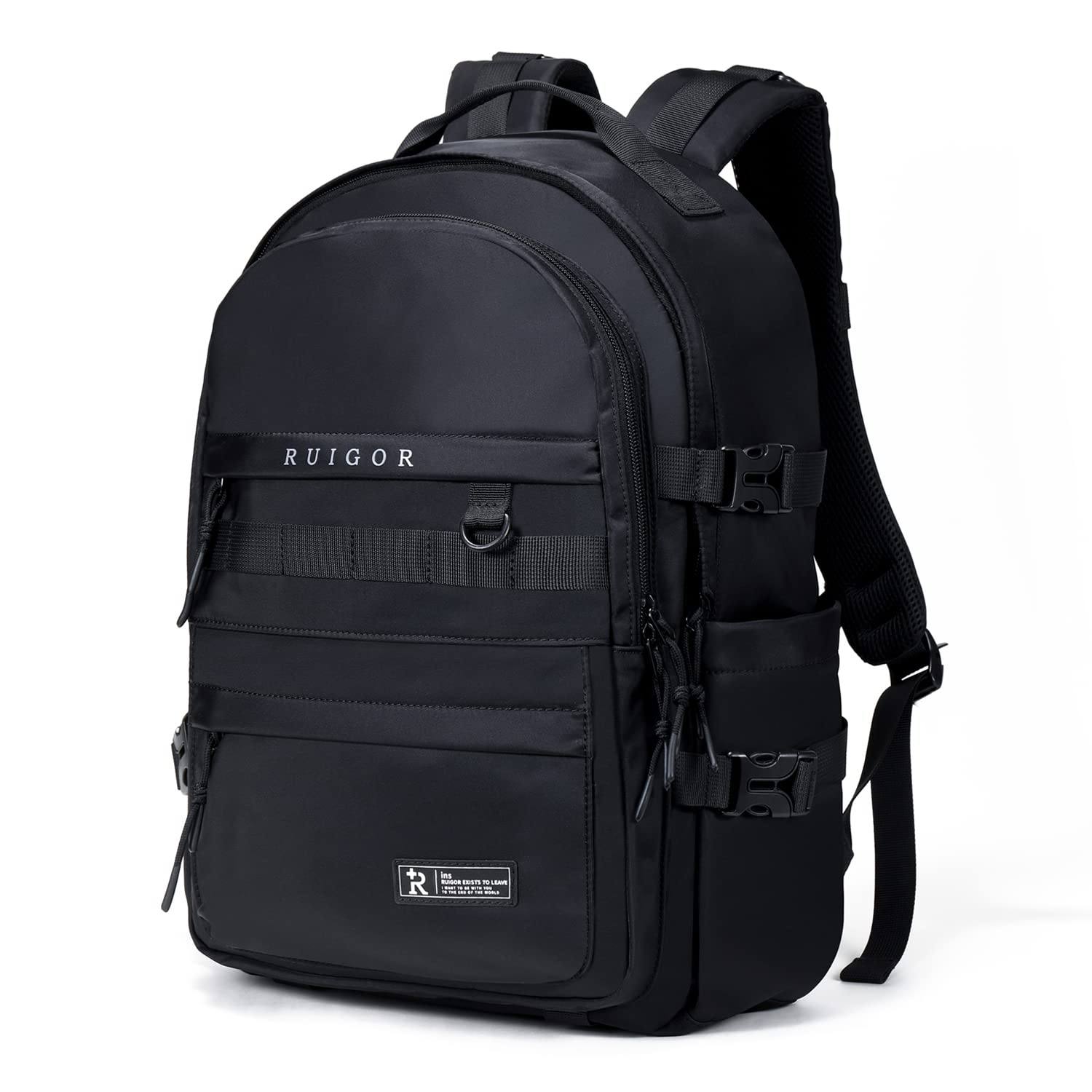 FILLOVE Laptop Backpack-15.6 Inch Computer Backpack with Charger, Water Resistant Teacher Bag Work Backpack with Laptop Compartment for Travel Business College Bookbag, Black