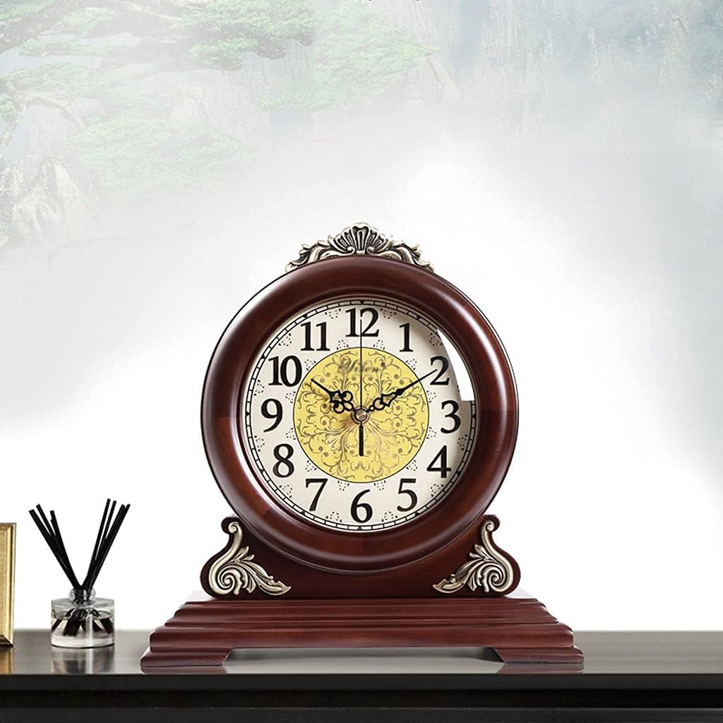 Documented Table Standing Clock Desk Clock Chinese Retro Clock House Living Room Bedroom Decoration Table Watch Desktop Ornaments Little Table Clock Interior Decoration Clock (Size: B) (C)