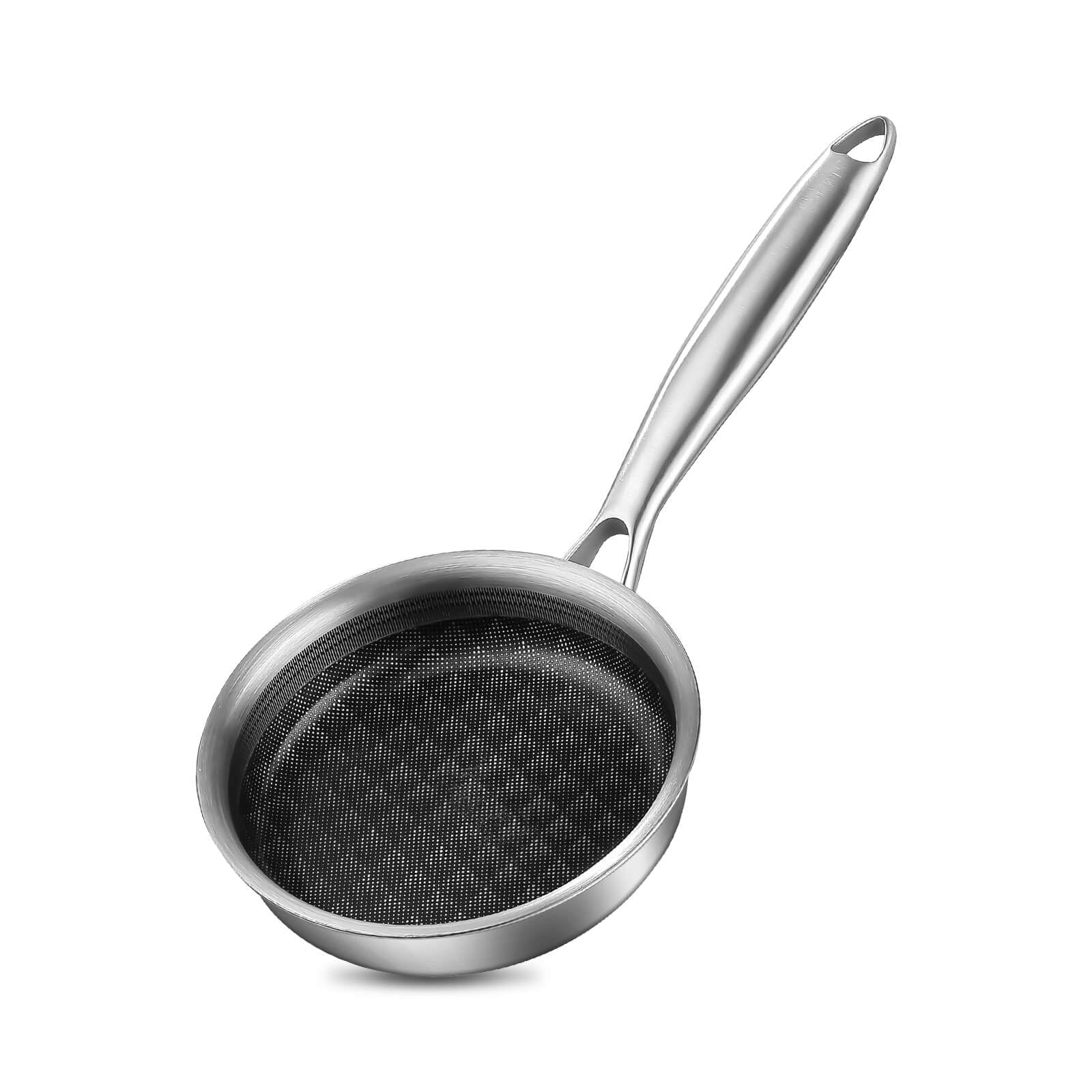 DELARLOCHEF Bratpfanne 14 cm mit Keramischer Antihaftbeschichtung | Kratzfest, Gleichmäßige Wärmeverteilung, 20% Energieersparnis, 5-schichtiger Aufbau Edelstahl Pfanne, Induktionsgeeignet