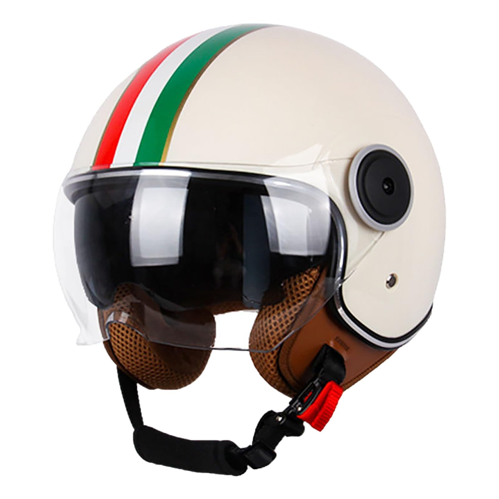 Casco Abierto, Casco De Motocicleta Clásico Para Hombres Y Mujeres Con Doble Visera, Casco Retro Portátil, Cascos Tipo Jet, Casco Jet Para Scooter, Certificado ECE/DOT A,55-62cm