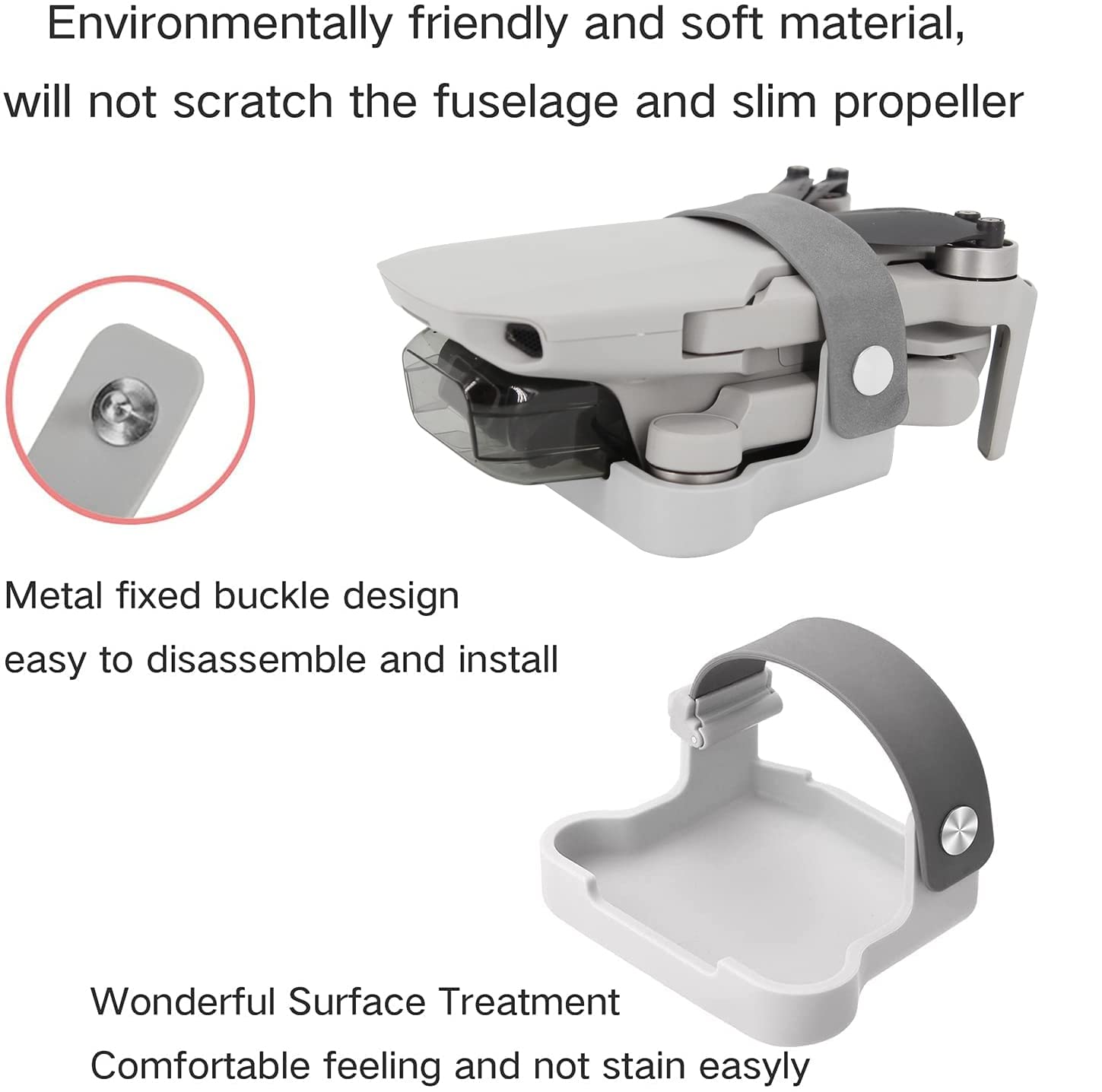 CYNOVA Mavic Mini 2/Mini Propeller Holder with Full Protection + Lanyard, Prop Stabilizer & Fixing Strap for DJI Mavic Mini/Mavic Mini 2 (Charcoal) 2
