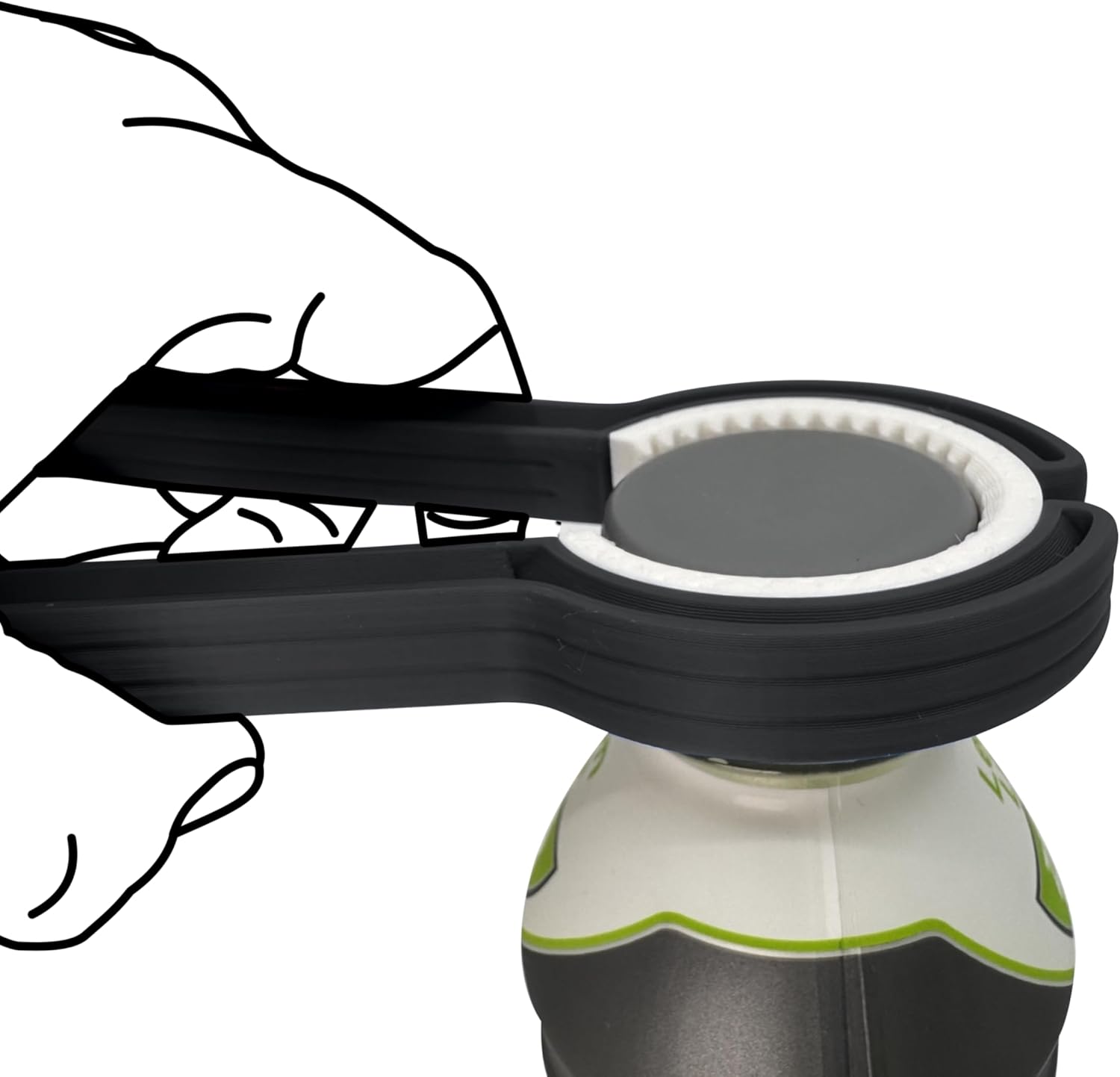 Intulon Bottle Opener, Multi-Purpose Cap Opener, Compact, 3 Sizes, Multiple Colors | V6 | For Seniors, Weak Hands, Arthritic Hands (Black, Large)