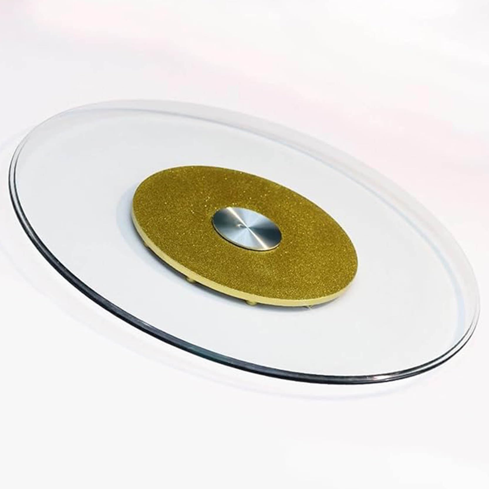 Grand plateau tournant rond en verre Lazy Susan, assiette de service pour table de fête familiale, plateau rotatif transparent, Lazy Susan avec roulement en alliage d'aluminium, rotation fluide