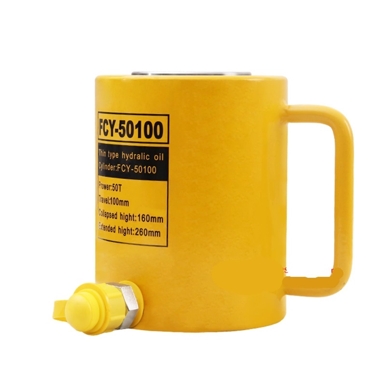 YMUGUEGH FCY-50100 Long Type Hydraulic Cylinder Hydraulic Jack with Output of 50T, Stroke of 100mm Hydraulic Lifting Cylinders