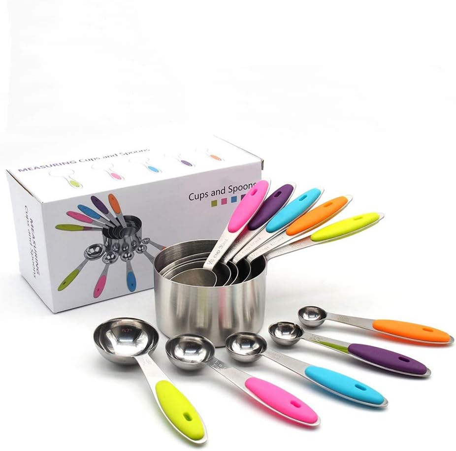 Engraved Measuring Cups Colorful Measuring Cups Dry Measuring Cups And Spoons Set for Baking