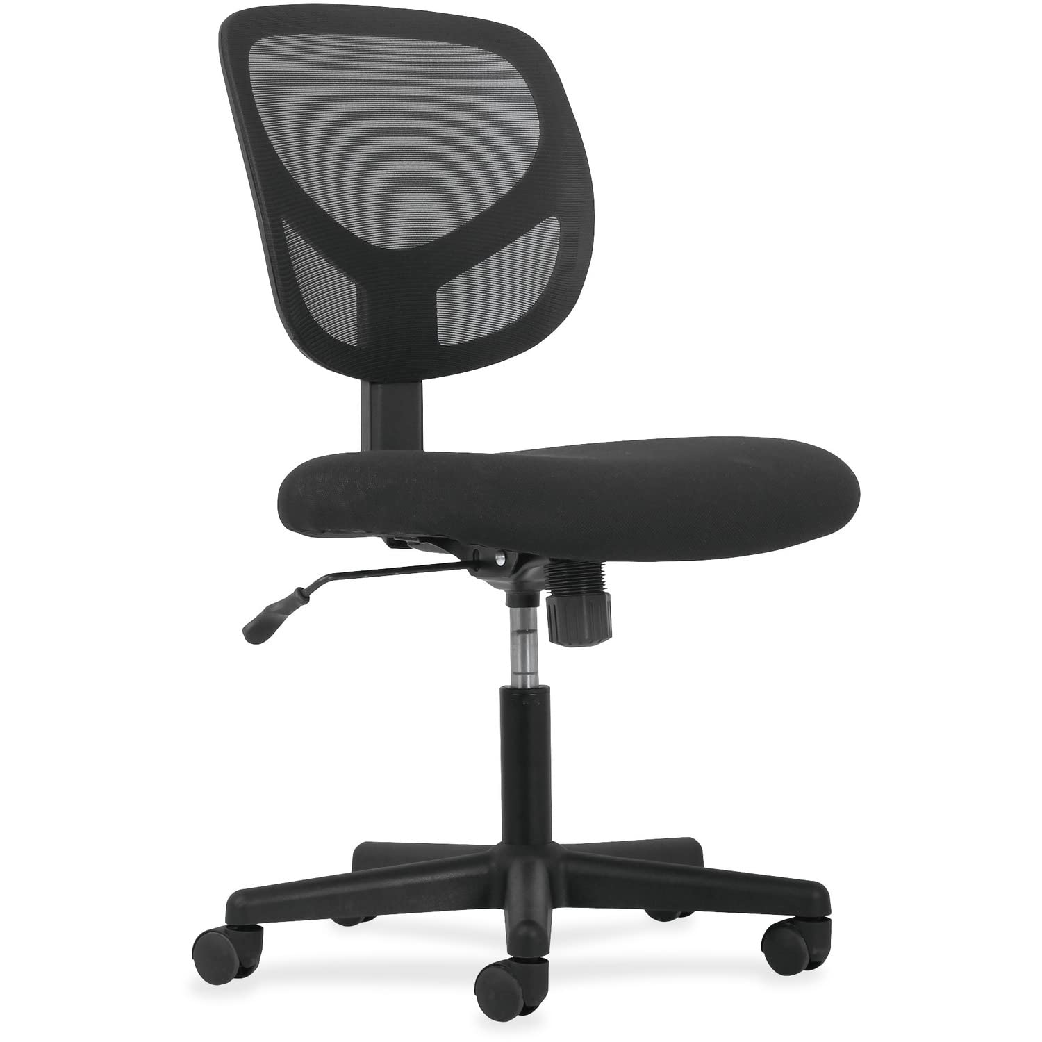 HON Basyx Swivel Mid Back Mesh Task Chair Without Arms - Ergonomic Computer/Office Chair (Hvst101),Black