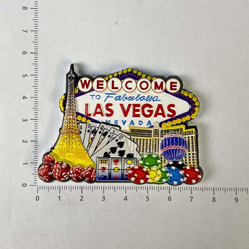Imán para refrigerador colorido tema Las Vegas Nevada miniatura 1
