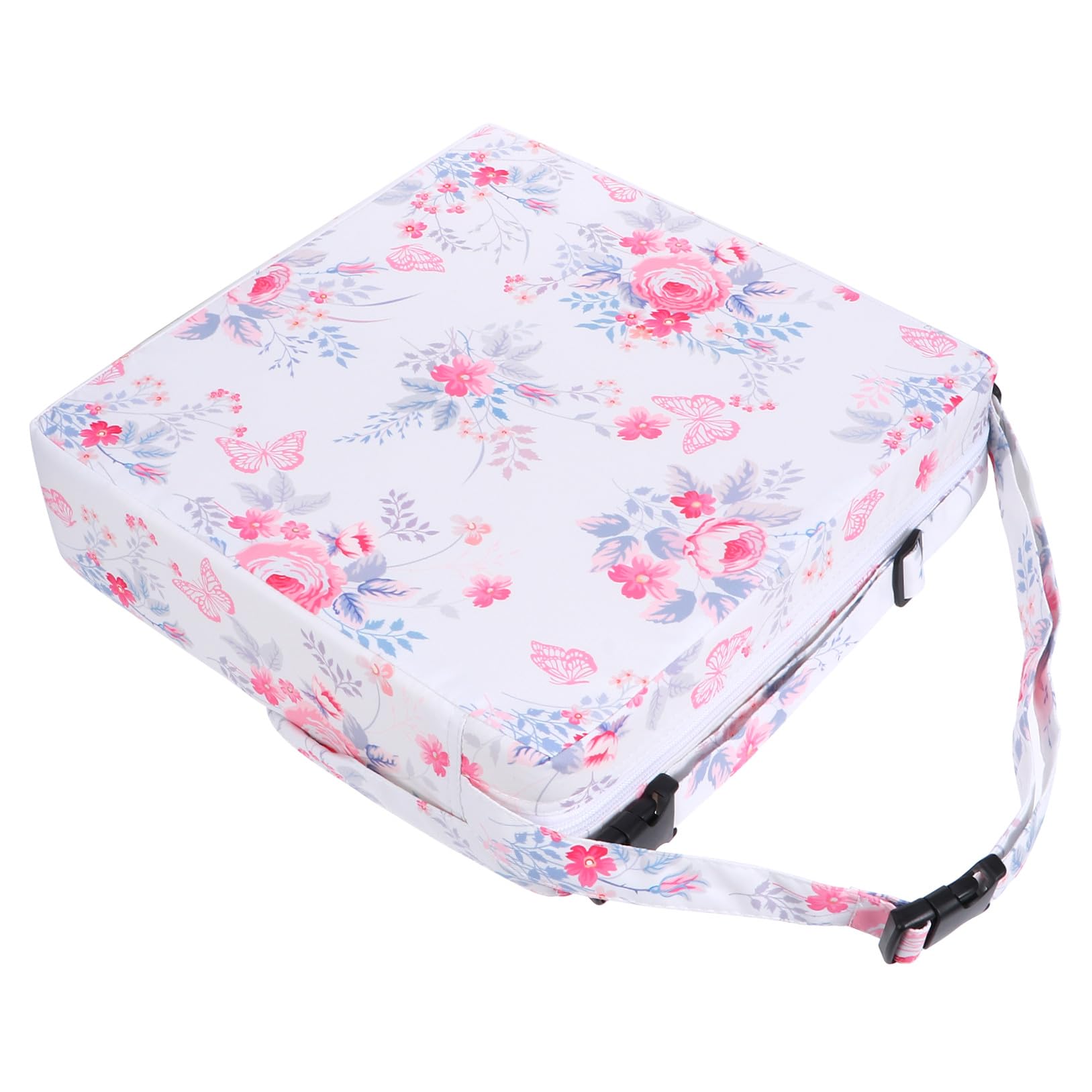 TOYANDONA Lightweight Chair Cushion for Baby and Children, Height Raising Dinning Chair Cushion with Removable Cover and Lower Strap Design, Easy to Clean High Density Sponge Pad with Two