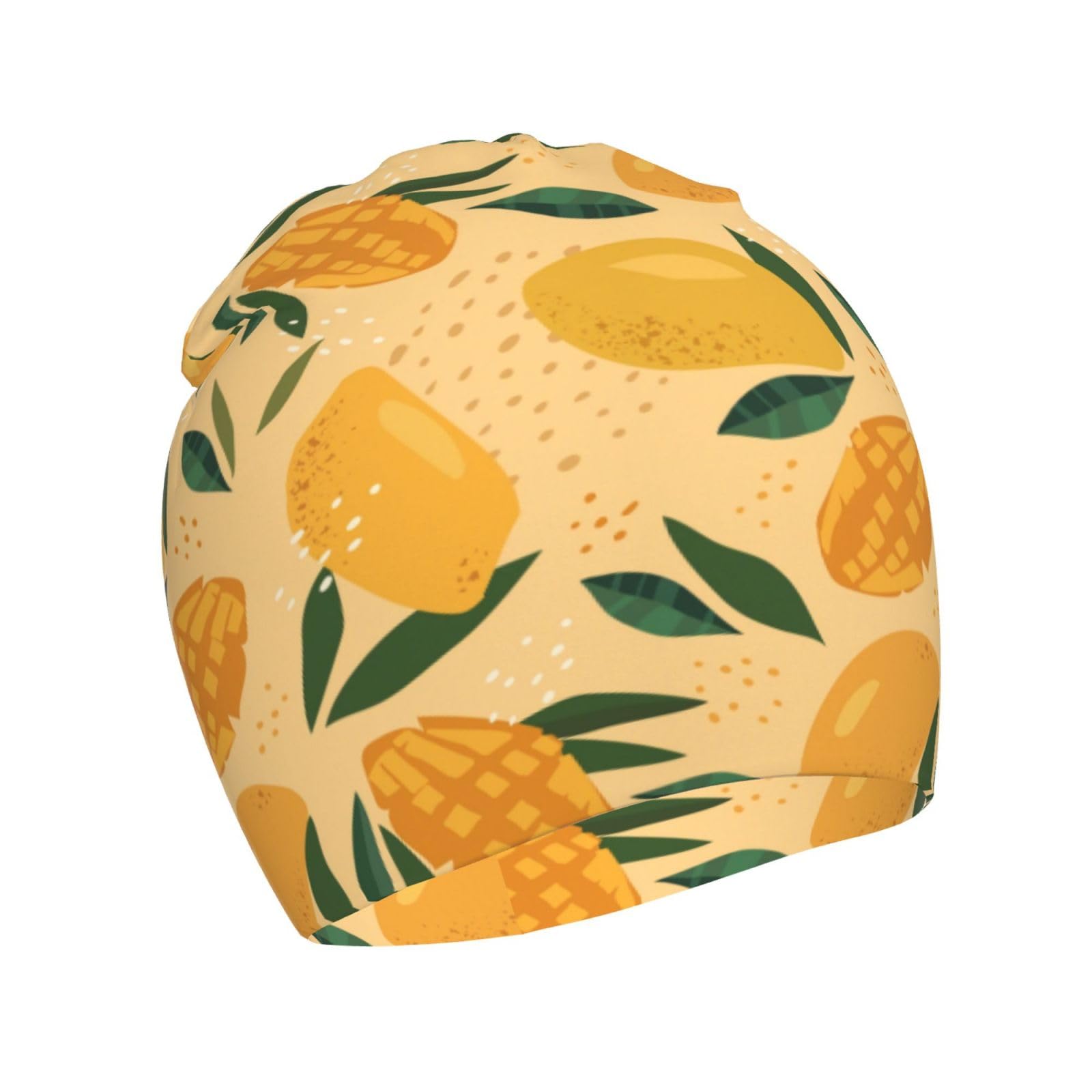 Fruit of Mango and Leaves Pattern Kids Beanie Hats Warm Knit Beanie Cap Skull Caps Gifts Decor for Boys Girls