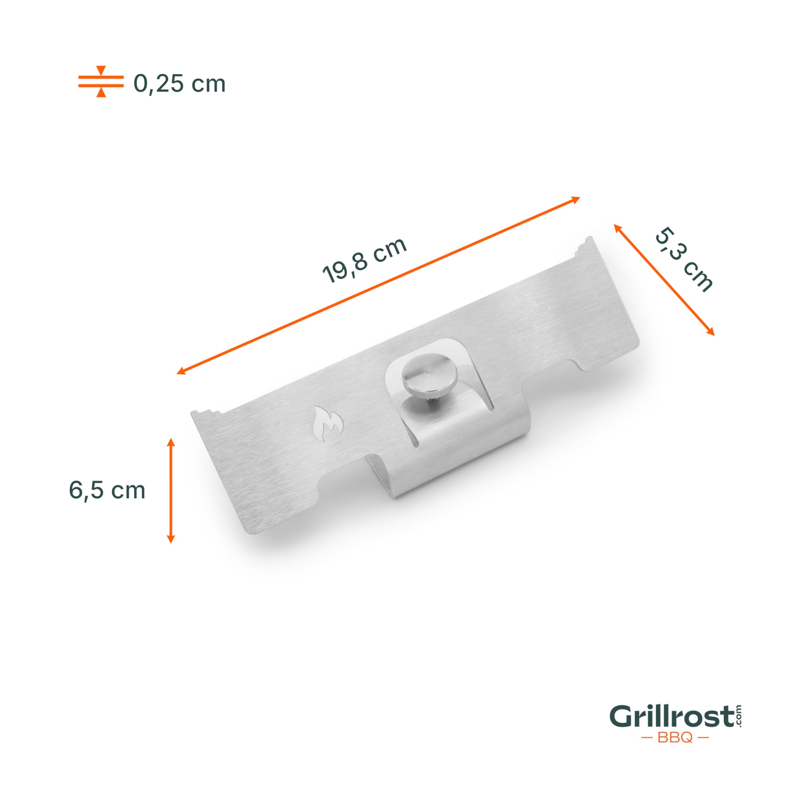 Grillrost.com Das Original Adapter für Flammlachshalter - Zur Befestigung an jeder Feuerplatte