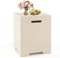 Vista 10 de Giantex Mesa de cubierta de tanque de propano – Mesa escondida, soporte para tanque de propano para exteriores de 20 libras con asas en ambos lados