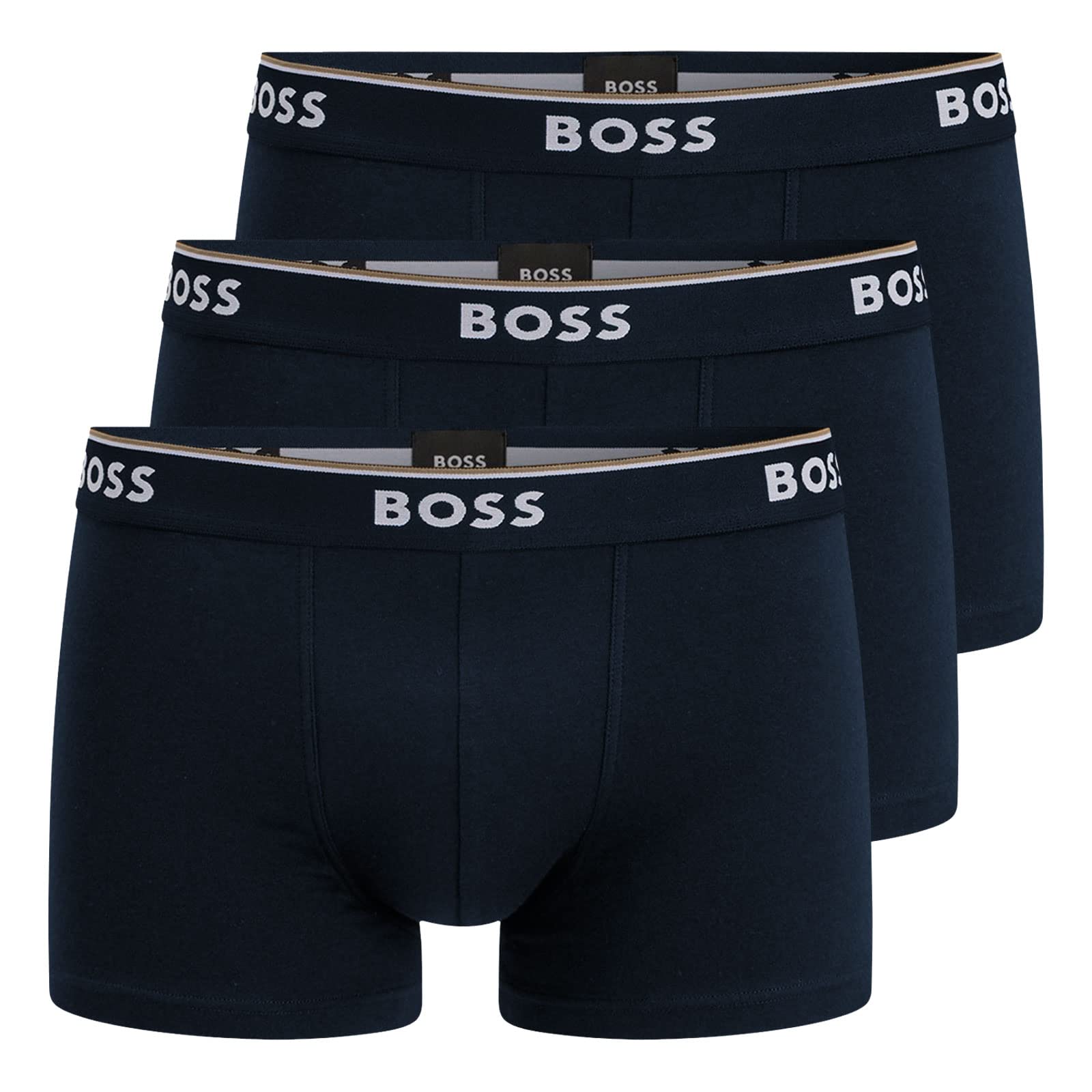 BOSS Men's Power Boxer Trunks Underwear Cotton Stretch Pack of 3 L -480 Navy