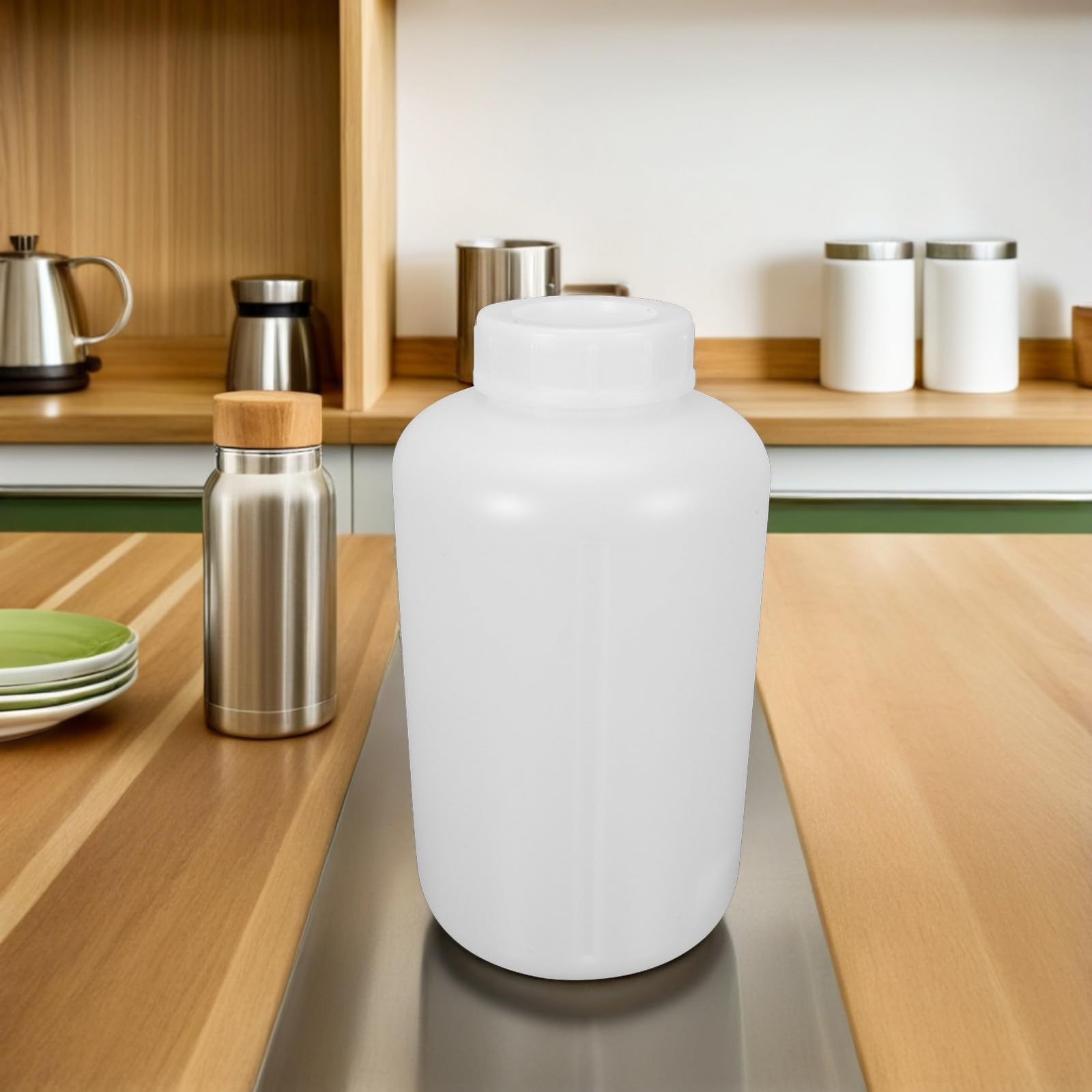 Lurrose Botella de reactivo extragrande de boca ancha de 10 L: Botella de plástico HDPE para laboratorio, tapa a prueba de fugas, recipiente para líquidos en química, almacenamiento de muestras de
