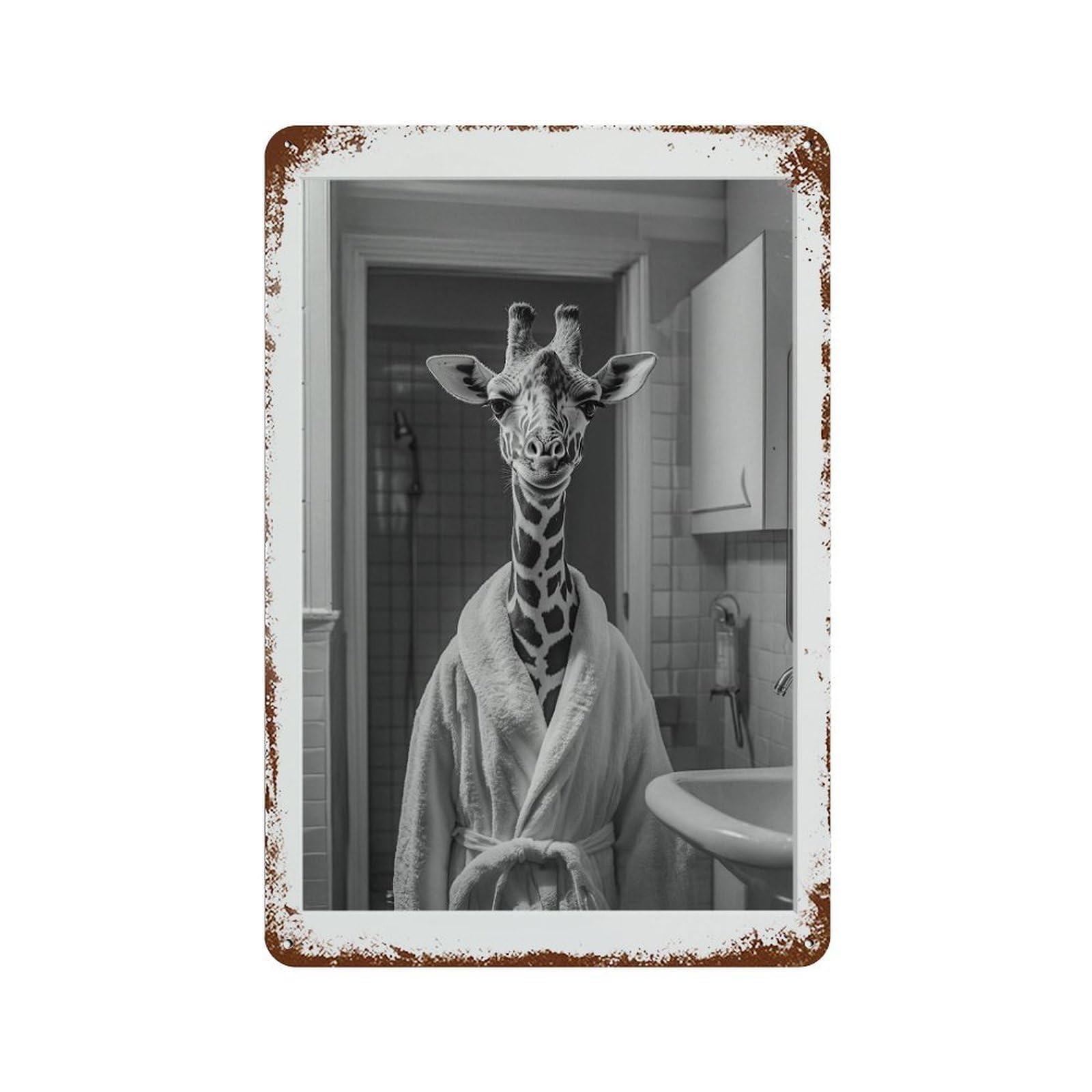 xiaoxiaoshen Giraffe Photography S Wall Decor Art Metal Tin Poster Modern Home Decor Art Home Bar Shop Decorations Vintage Sign 30x20cm