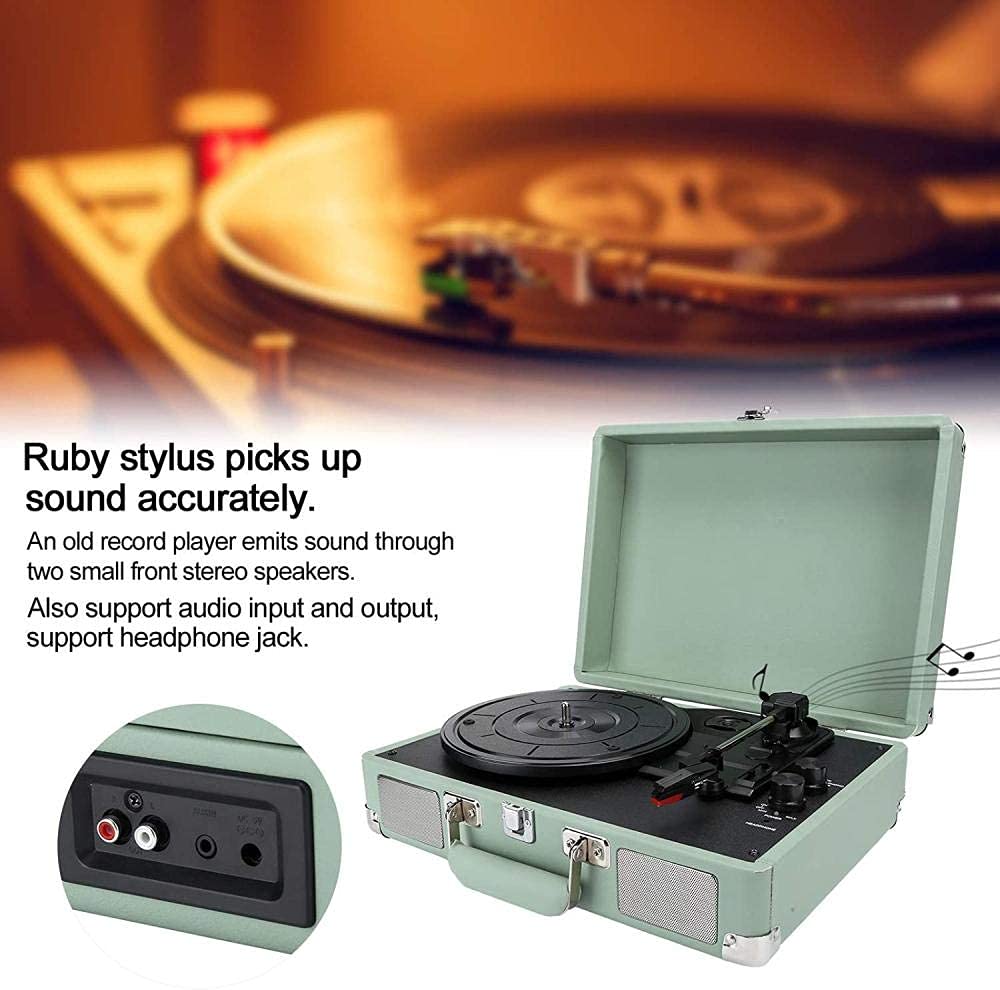 Grammofono fonografo Bluetooth 5.0 Giradischi Lettore Vinile Giradischi Musica Vinile per Dischi in Vinile 3 velocità Supporto 7 Pollici 10 Pollici 12 Pollici