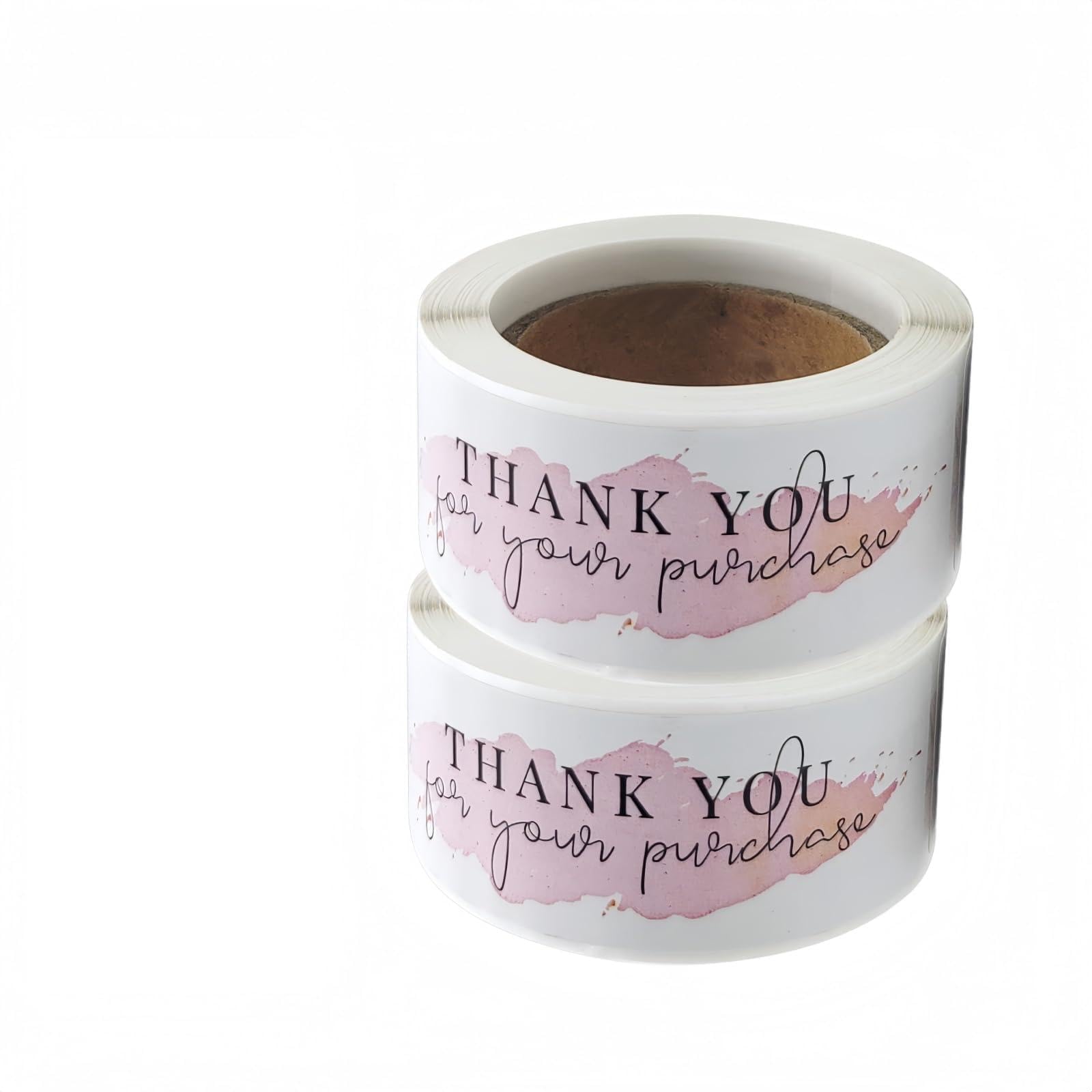 240PCS Thank You for Your Purchase Stickers,Self Adhesive Rectangular Thankyou Sealing Labels,Sticker Roll for Envelopes Gift Wrapping,Personalised Thank You Stickers,Pink Thank You Labels