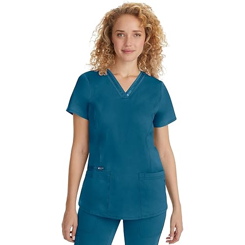 healing hands Scrubs Top 3 Pocket V-Neck 2278 Jasmin Womens Scrub Top Purple Label Scrubs for Women