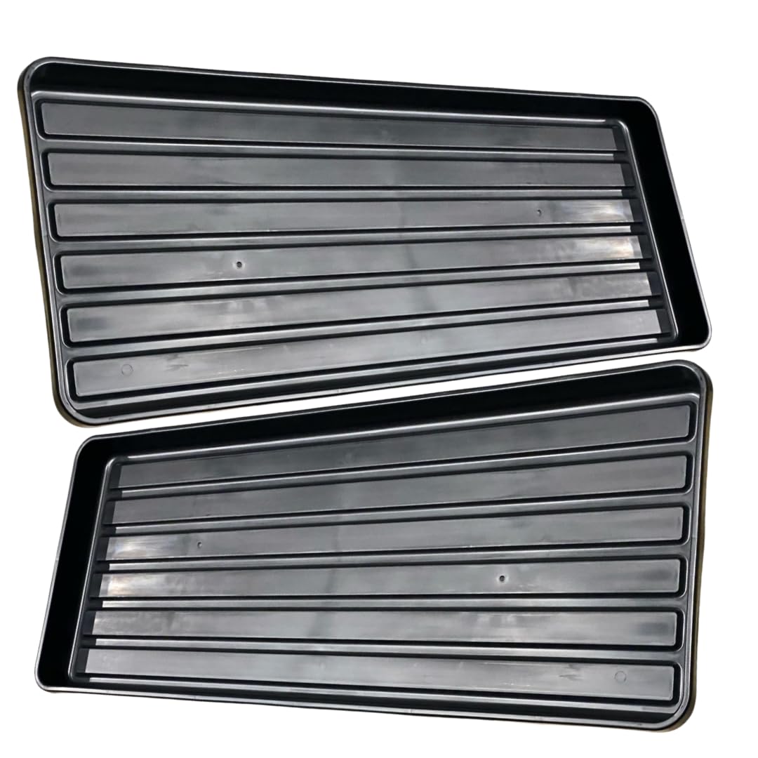 Vr7 Black 98Cm Large Plastic Grow Bag Tray – Heavy Duty Garden Drip Tray For Plant Pots, Seedlings & Hydroponics – Waterproof Propagation Tray For Greenhouse & Outdoor Use (2, 98Cm)