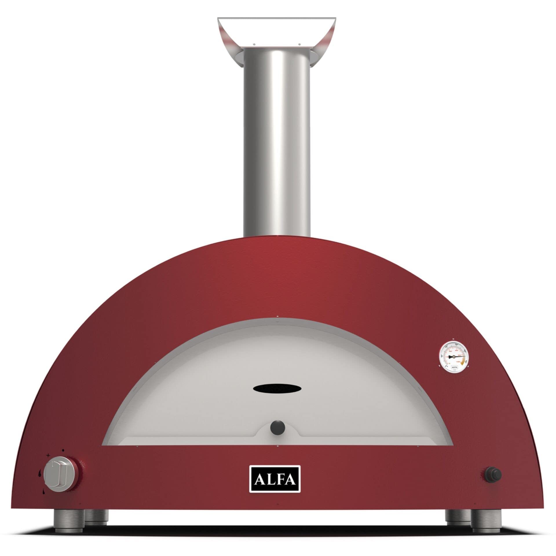 Alfa Forni Barbecue a Gas di Marca Modello Moderno 2 Pizze Forno Pizza ibrido Antique Red
