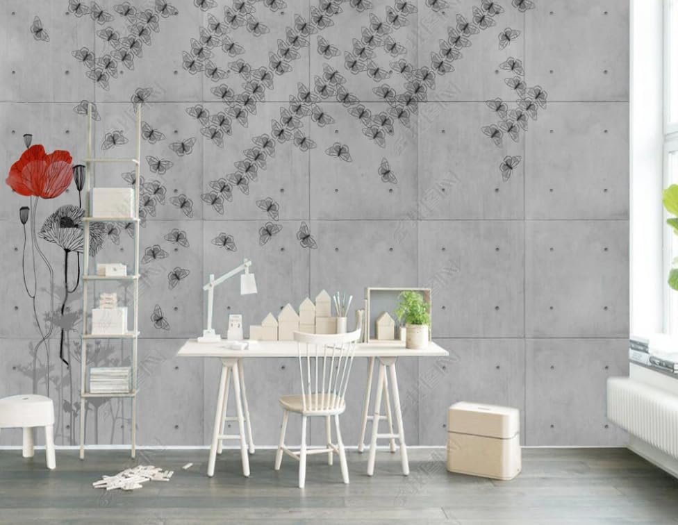 Papier peint intissé fleurs dessinées main 450 cm - 2