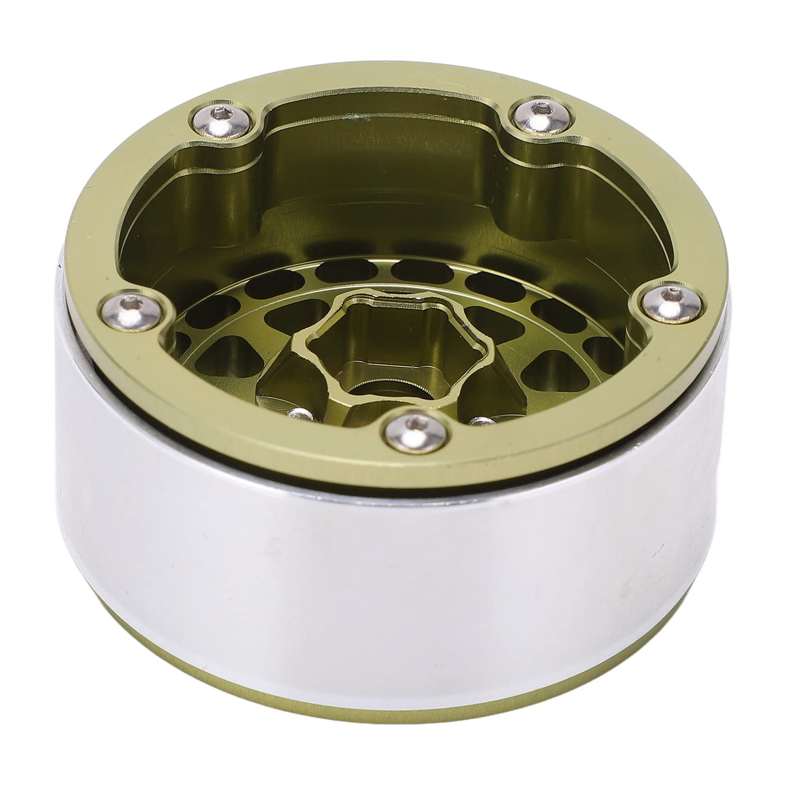 Piasta Koła Samochodowego RC, 4 Szt. Beadlock RC Piasta Koła Samochodowego Zestaw 1.9in Felga Ze Stopu Aluminium Do 1/10 1/12 1/14 Samochody Zdalnie Sterowane(Jasnozielony)