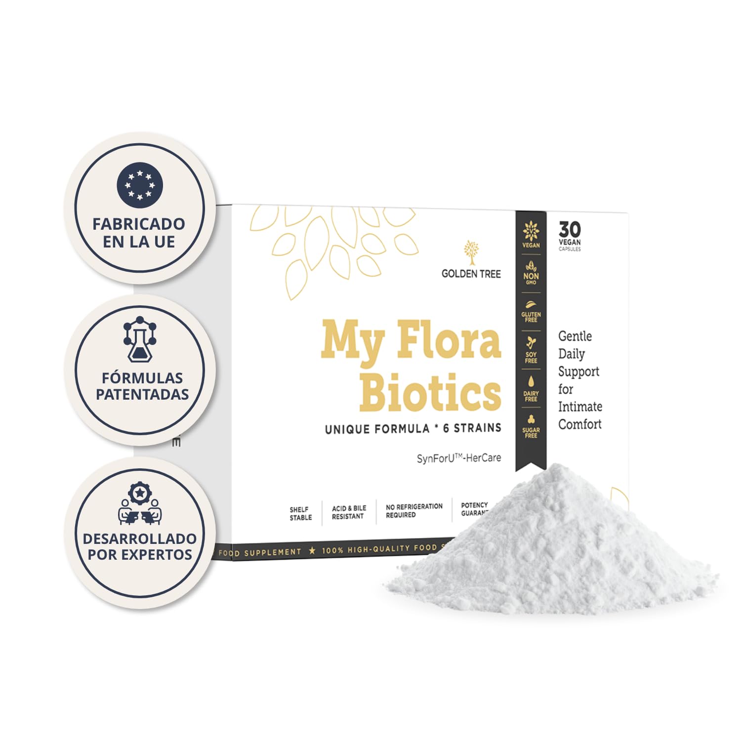 Golden Tree My Flora Biotics – Probióticos Mujer, 30 Cápsulas