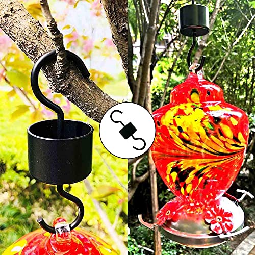 Pack of 4 ZONADAH Ant Moat for Bird Feeder and Brush Set Metal Anti-Ant S Hook Style Ant Guard Hummingbird Feeder Hooks on Tree or Hangers Outdoor Black - Image 4