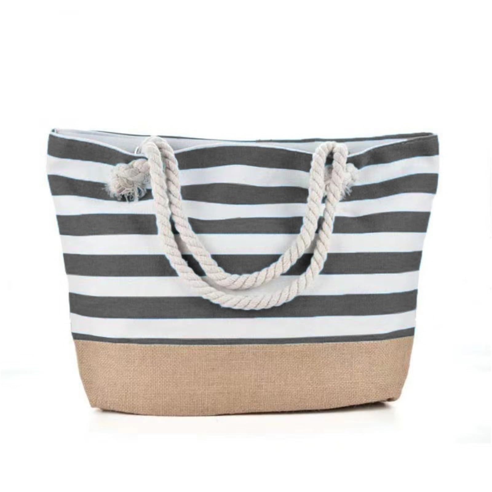 Bolso Tote De Playa A Rayas Gran Capacidad