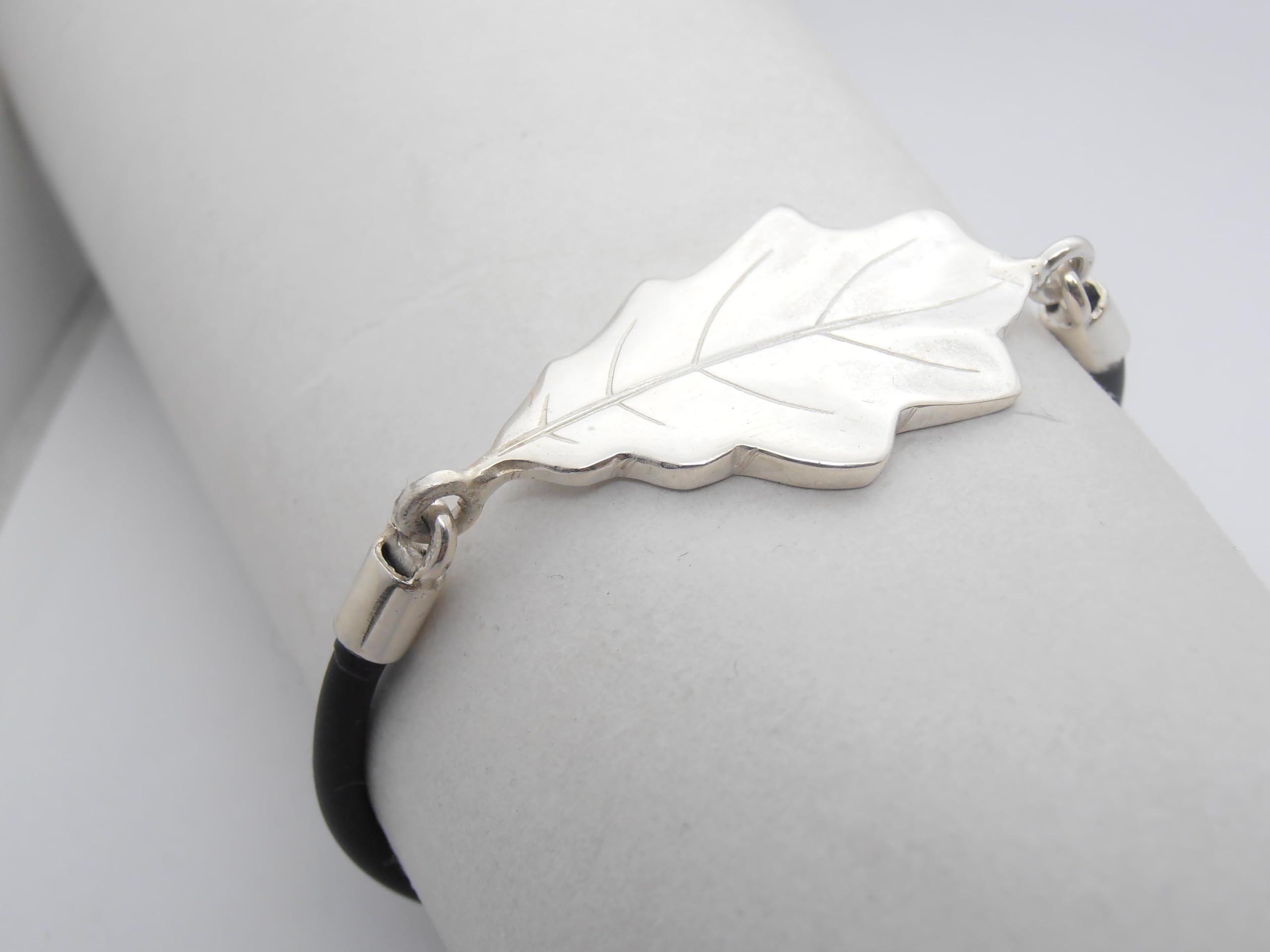 Quercia : Braccialetto in Argento 925 - Bracciale con Foglia Simbolo di Forza e Giustizia