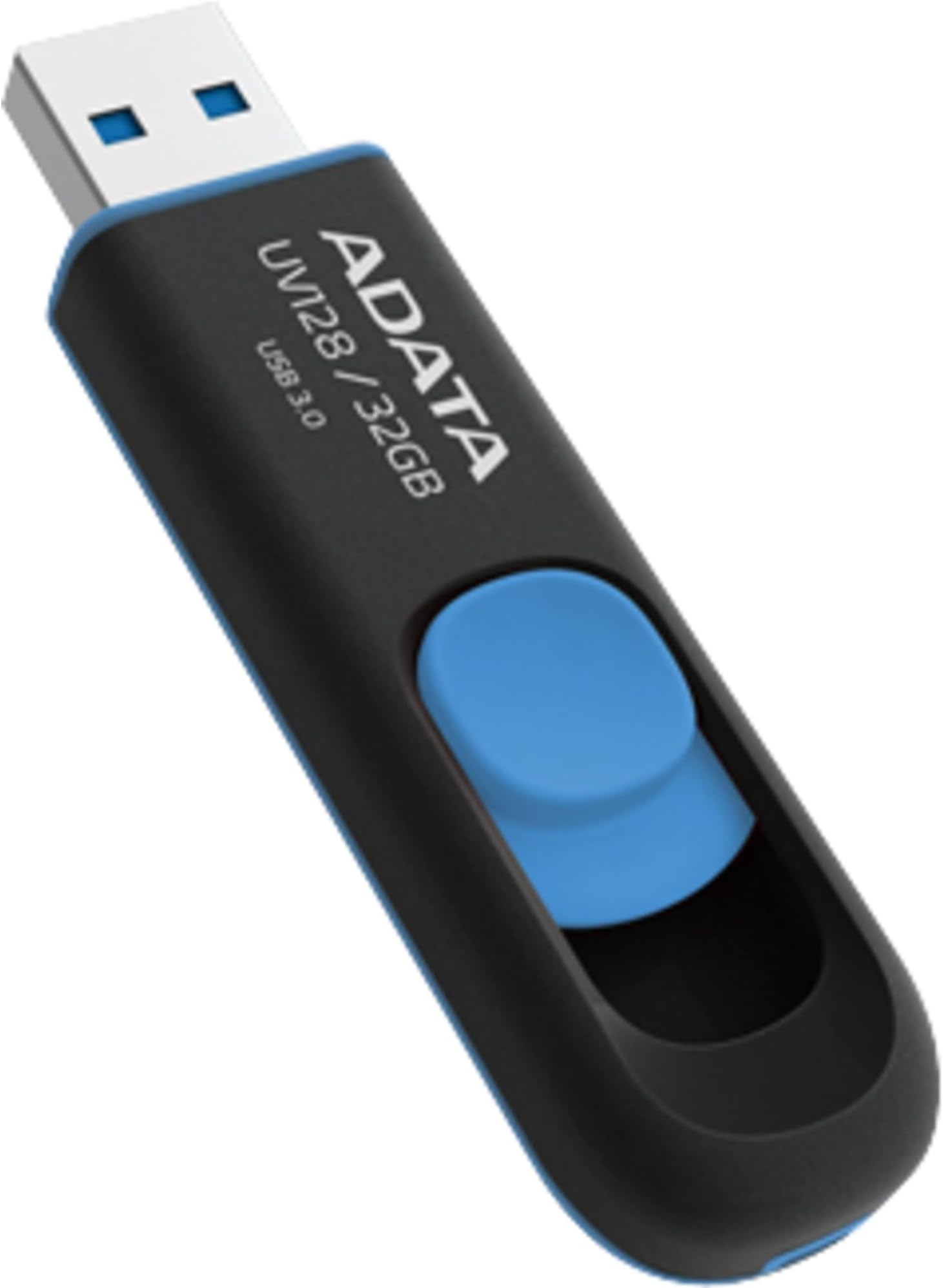 UV128 32GB USB 3.0 Retractable Capless Flash Drive, Blue (AUV128-32G-RBE)