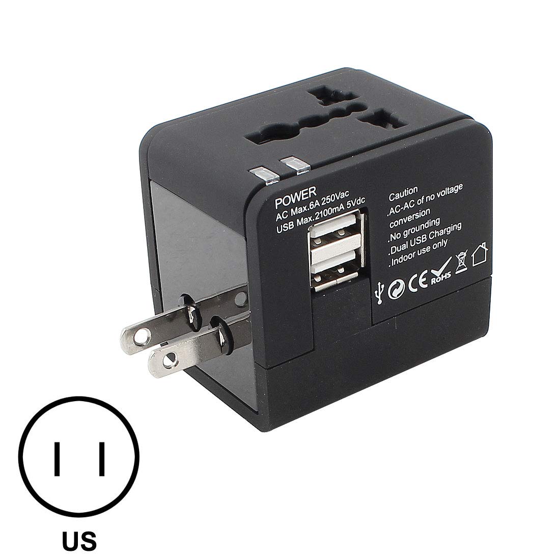 Adattatore Universale Da Viaggio Bitmore Con 2 Porte USB – Prese EU/USA/AUS/UK